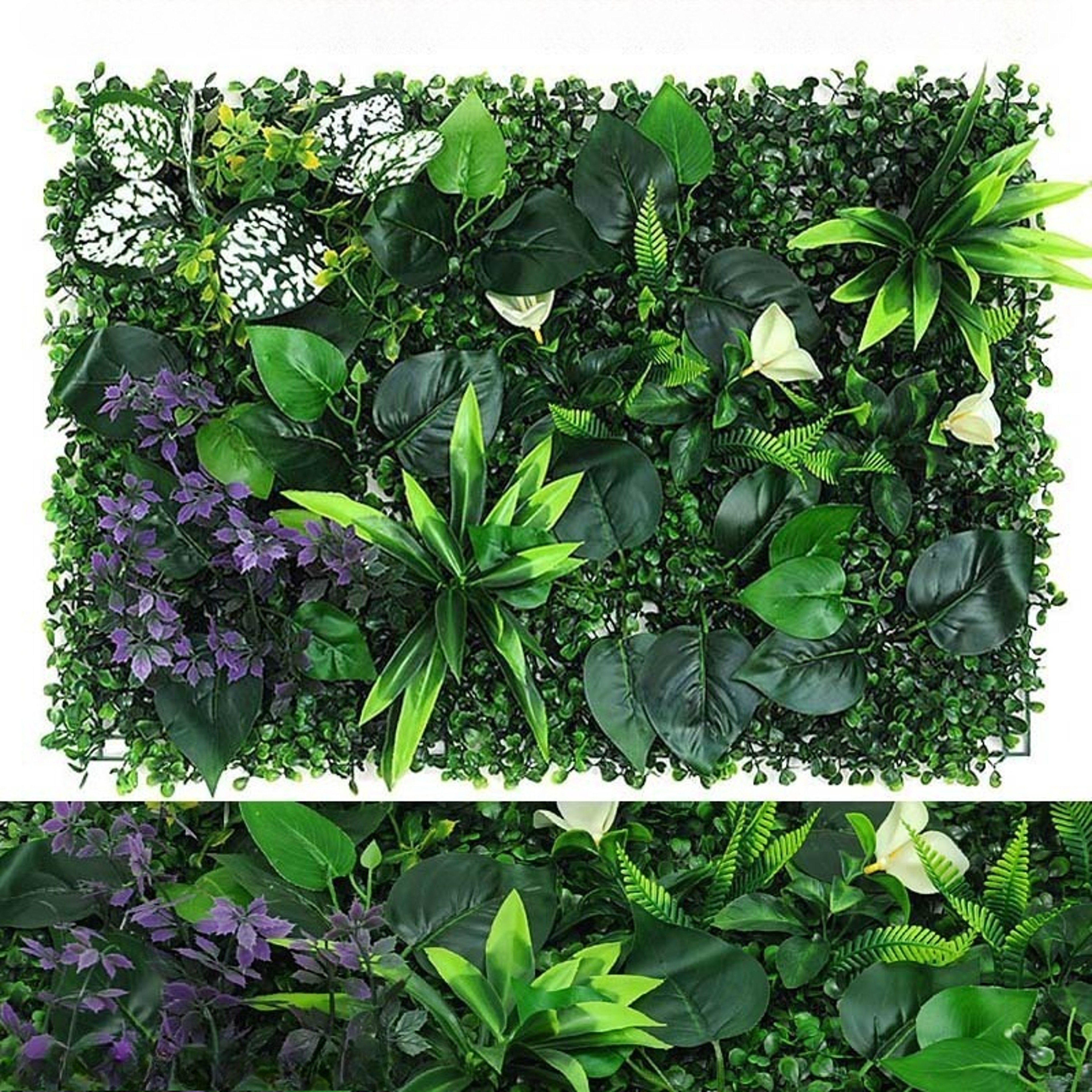Lush Artificial Grass Wall Boxwood Hedge Panels For Indoor  Outdoor Green Wall Decor 0