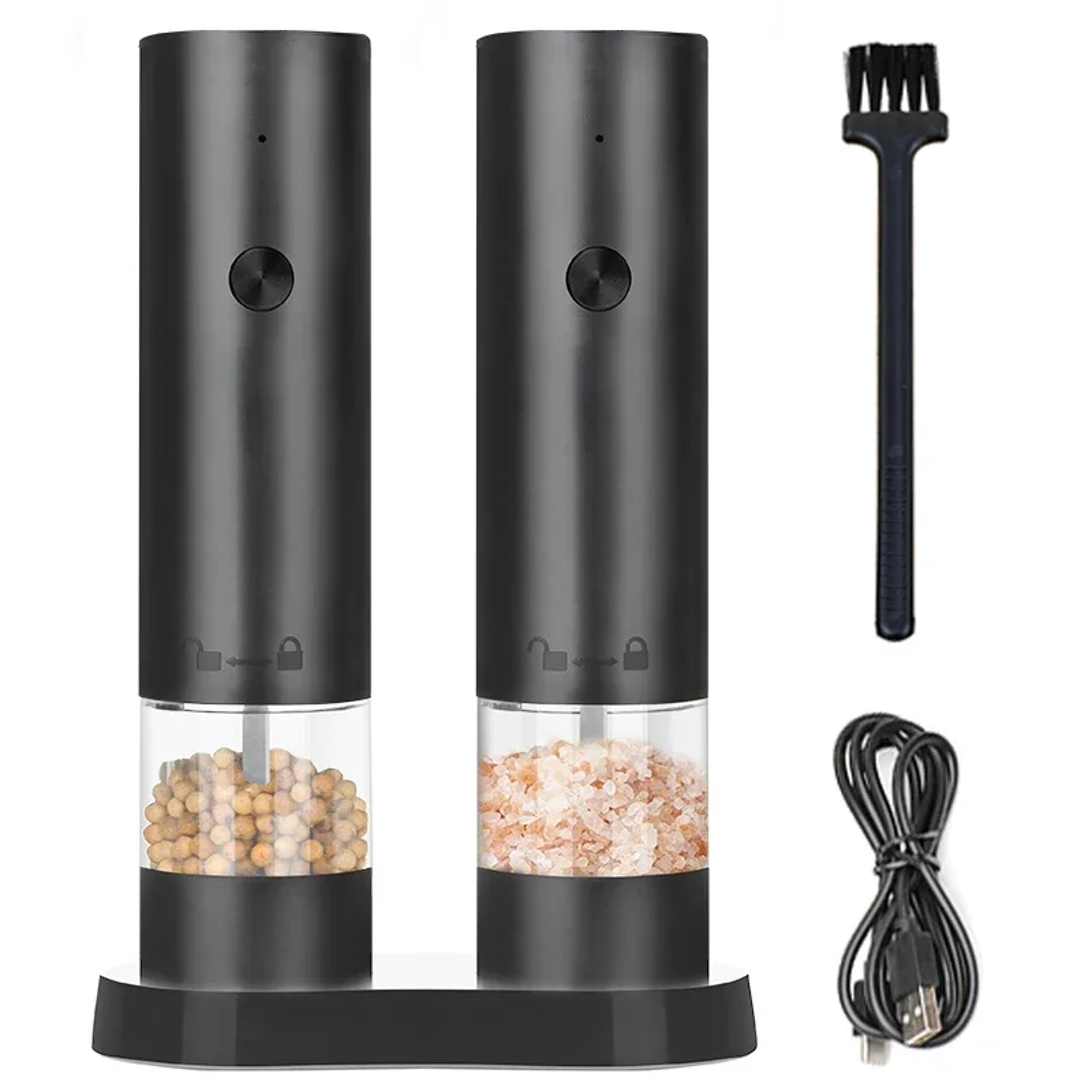 USB Rechargeable Electric Salt And Pepper Grinder With Adjustable Coarseness Large Capacity Automat 1