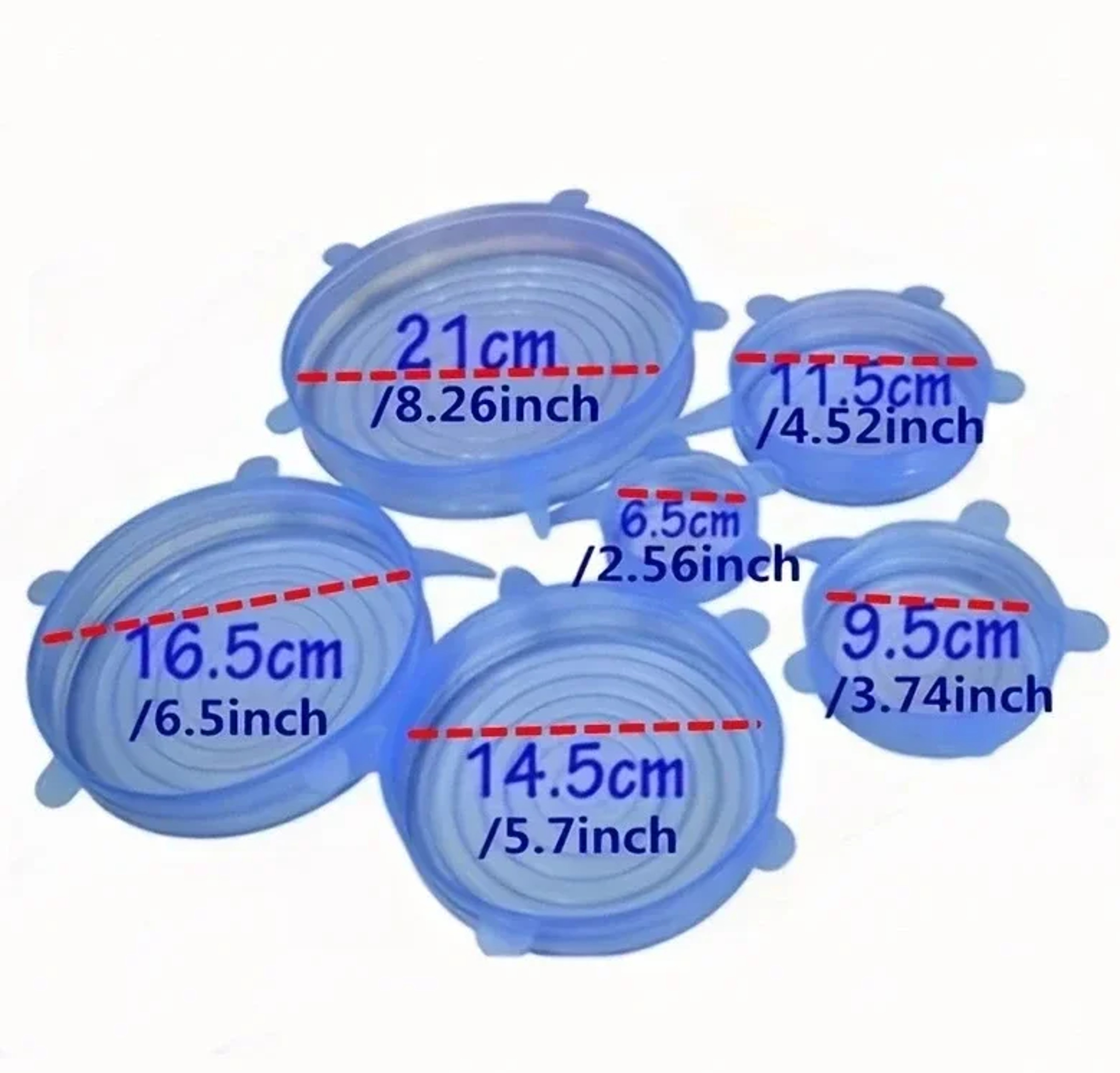 Silicone Stretch Lids Reusable Food Covers For Bowls Cans  Containers Airtight Kitchen Set 6