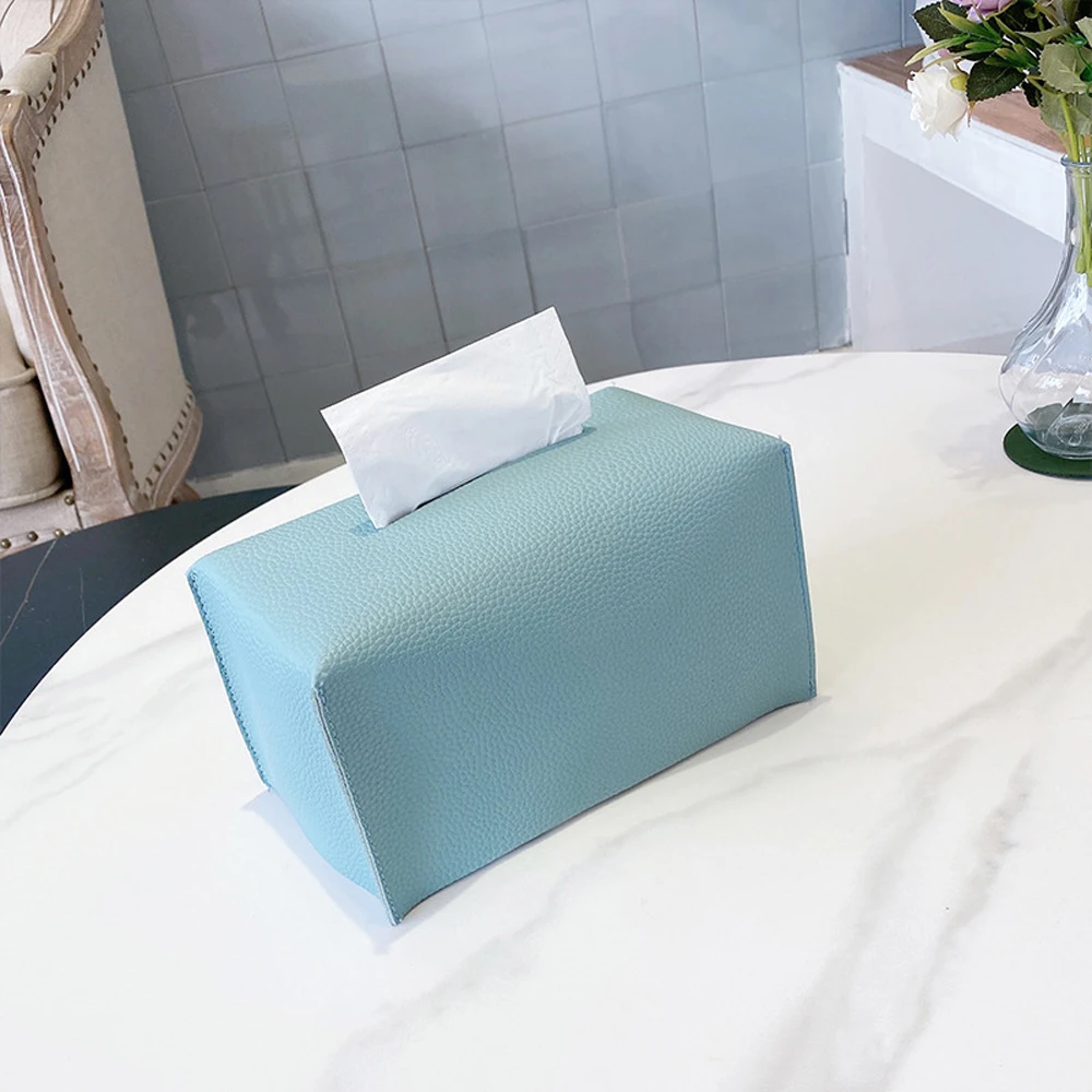 Modern PU Leather Tissue Box Cover Square Tissue Box Holder For Home Car  Office 3