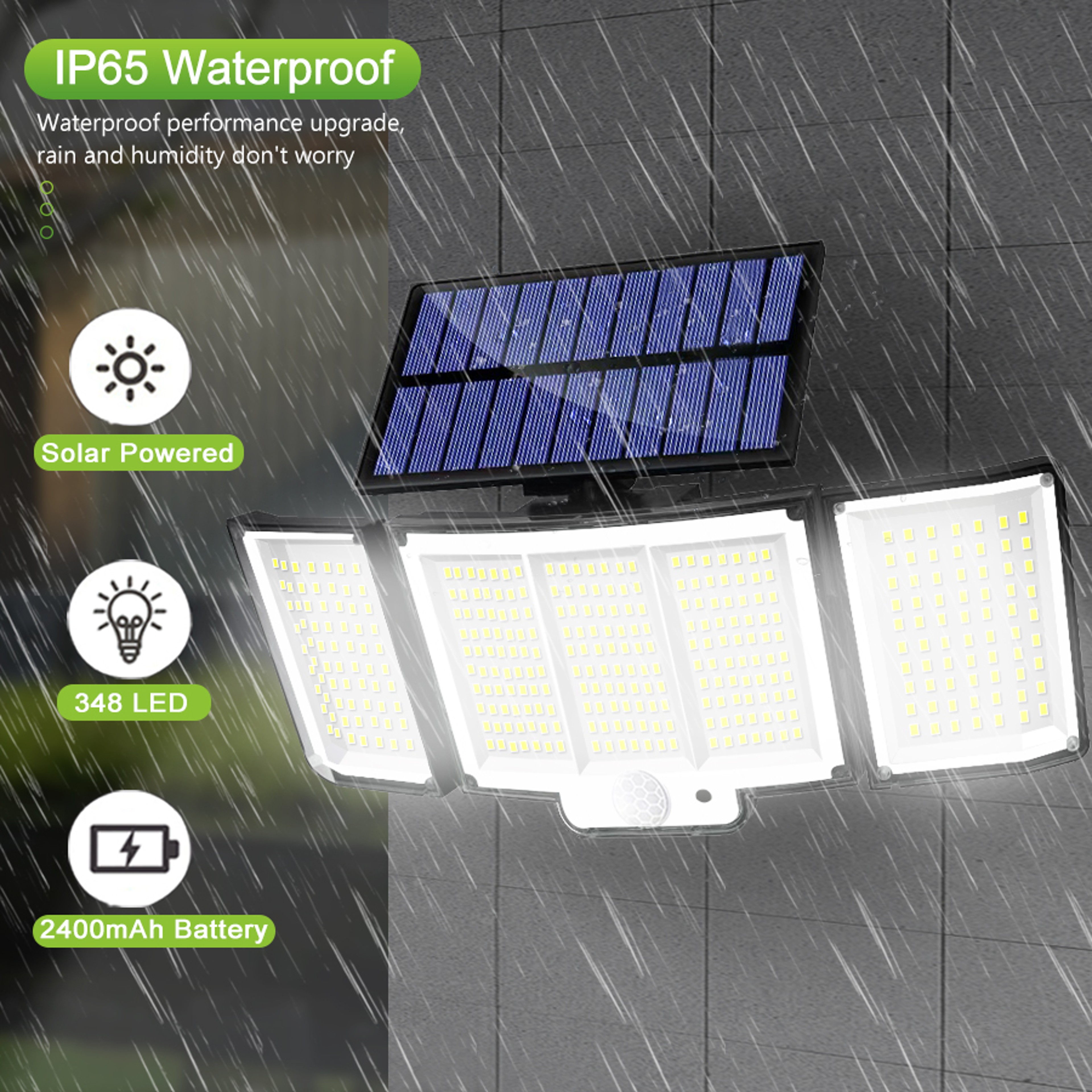Ultra Bright Solar Motion Sensor Light With LEDs Waterproof Outdoor Security Wall Light 1