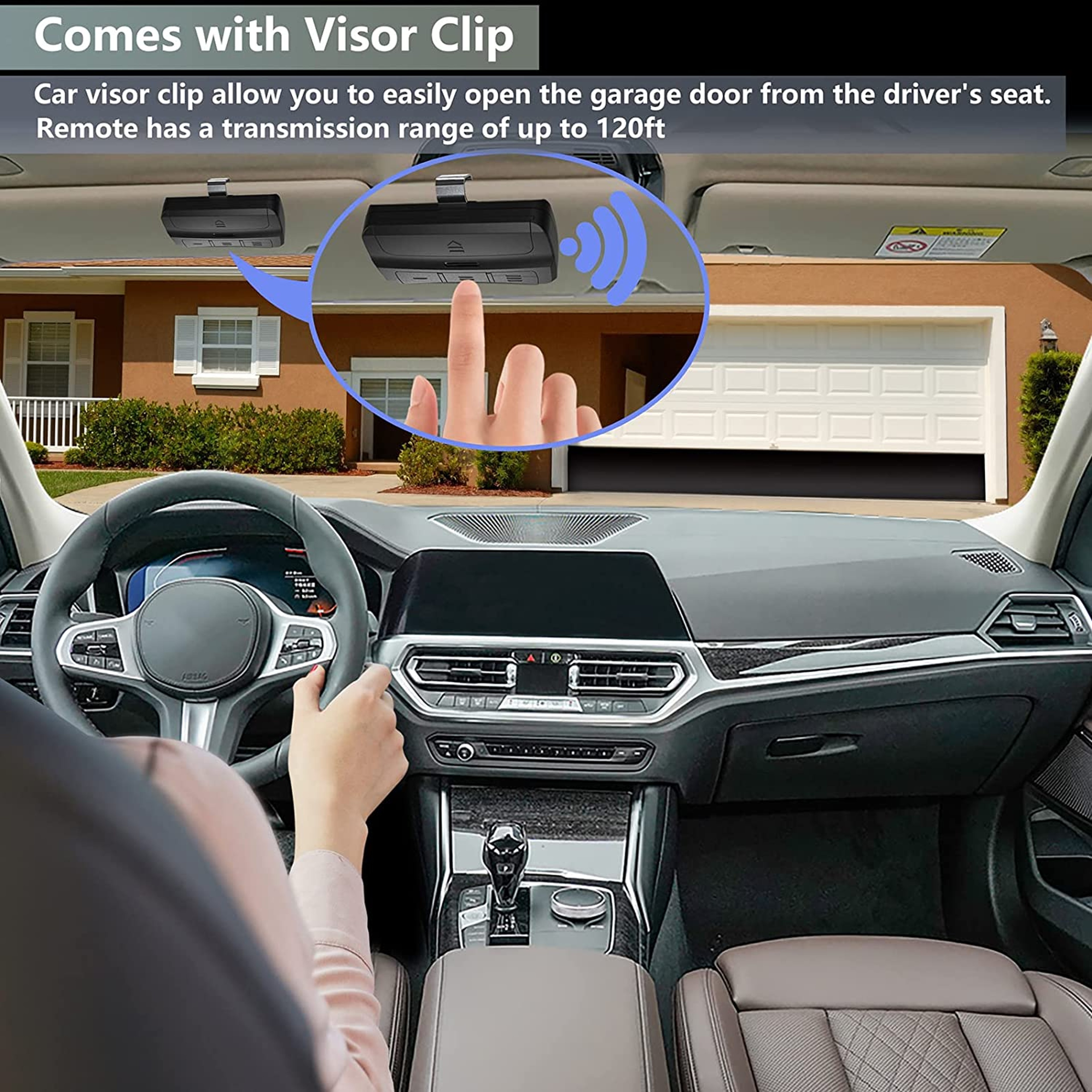 Universal Garage Door Remote Multifrequency Rolling Code Gate Opener With Clip 1