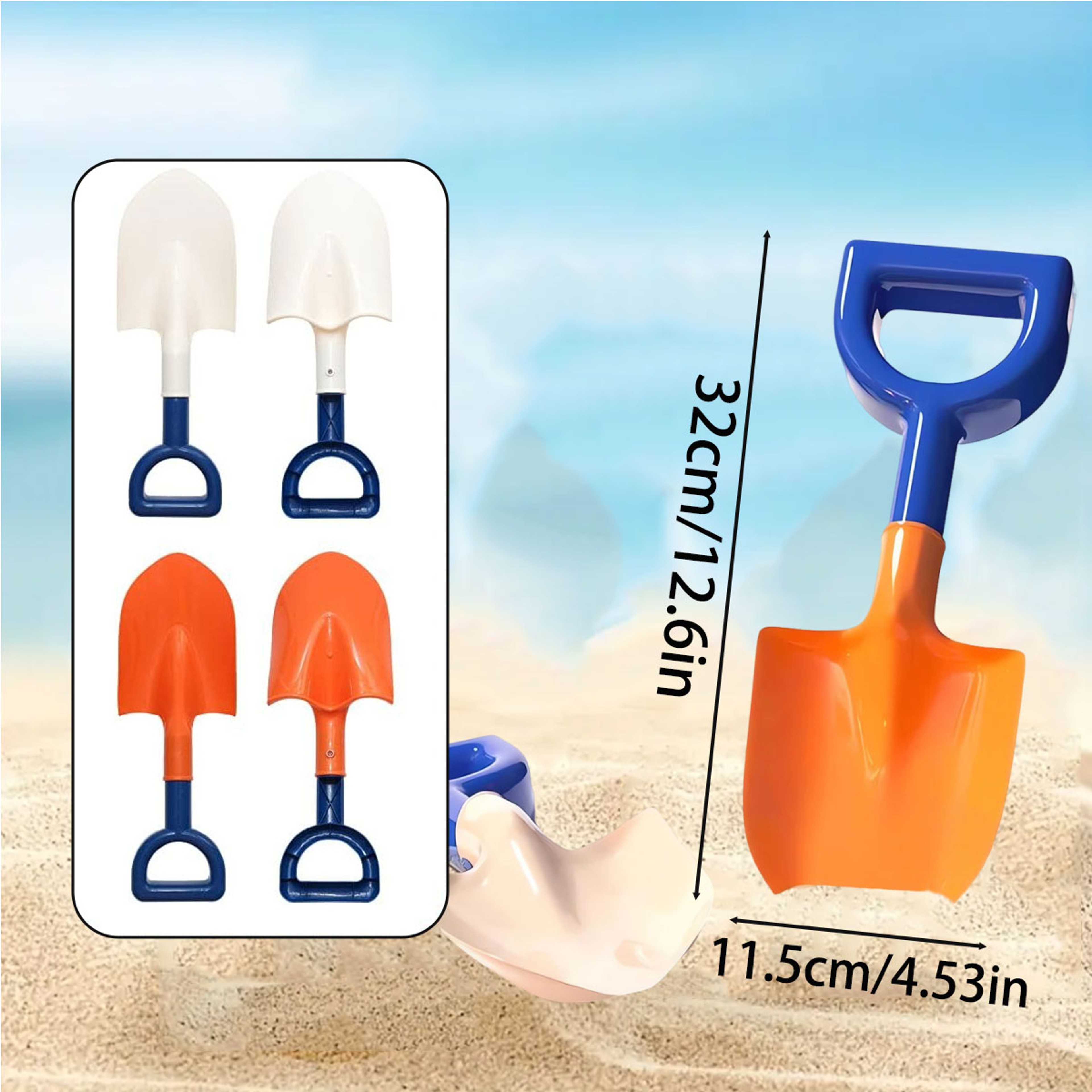 Kids Beach Shovel  Folding Beach Bucket Set For Sand Water Snow Play 2