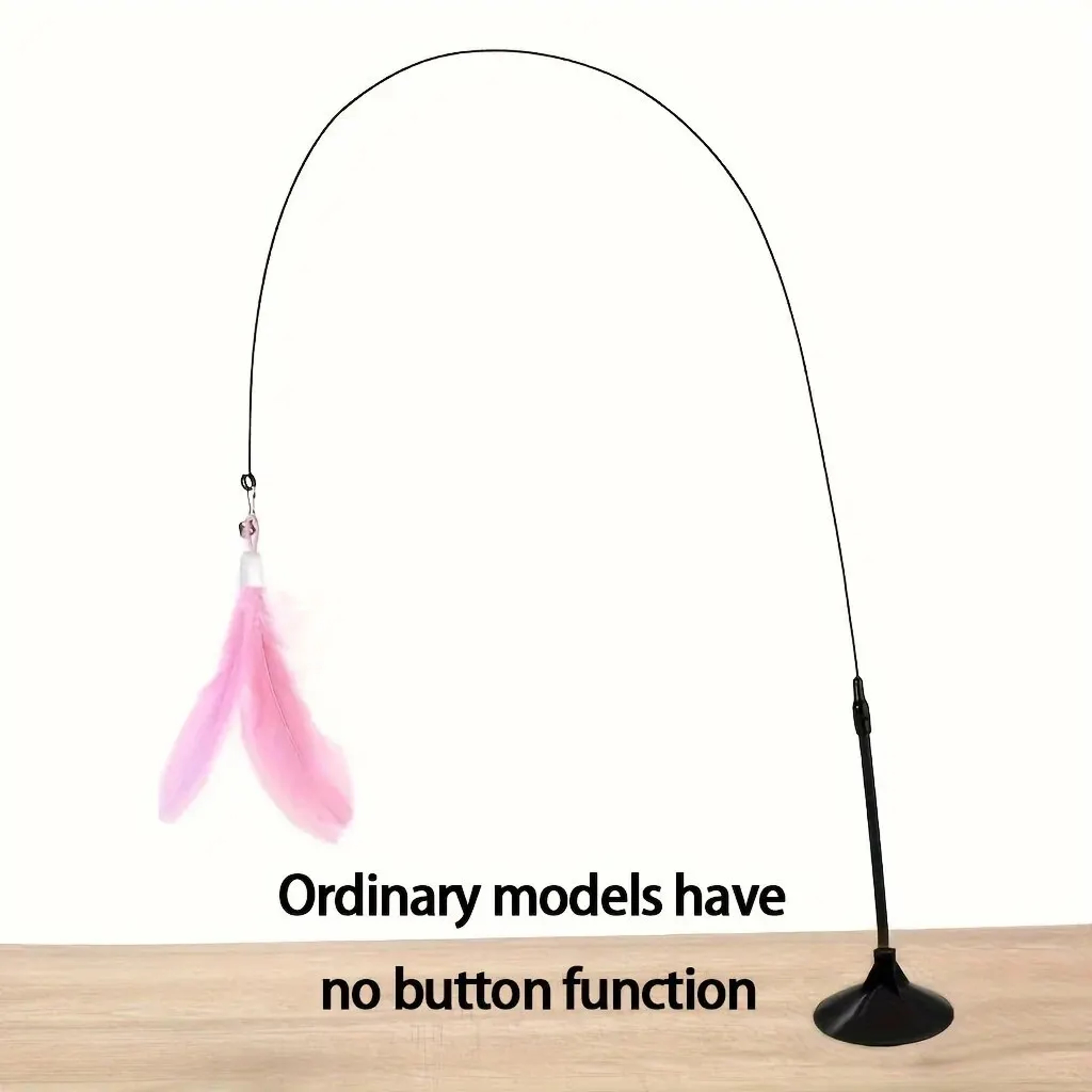 Interactive Cat Teaser Wand With Suction Cup And Feather Bell Toy For Indoor Cats 6