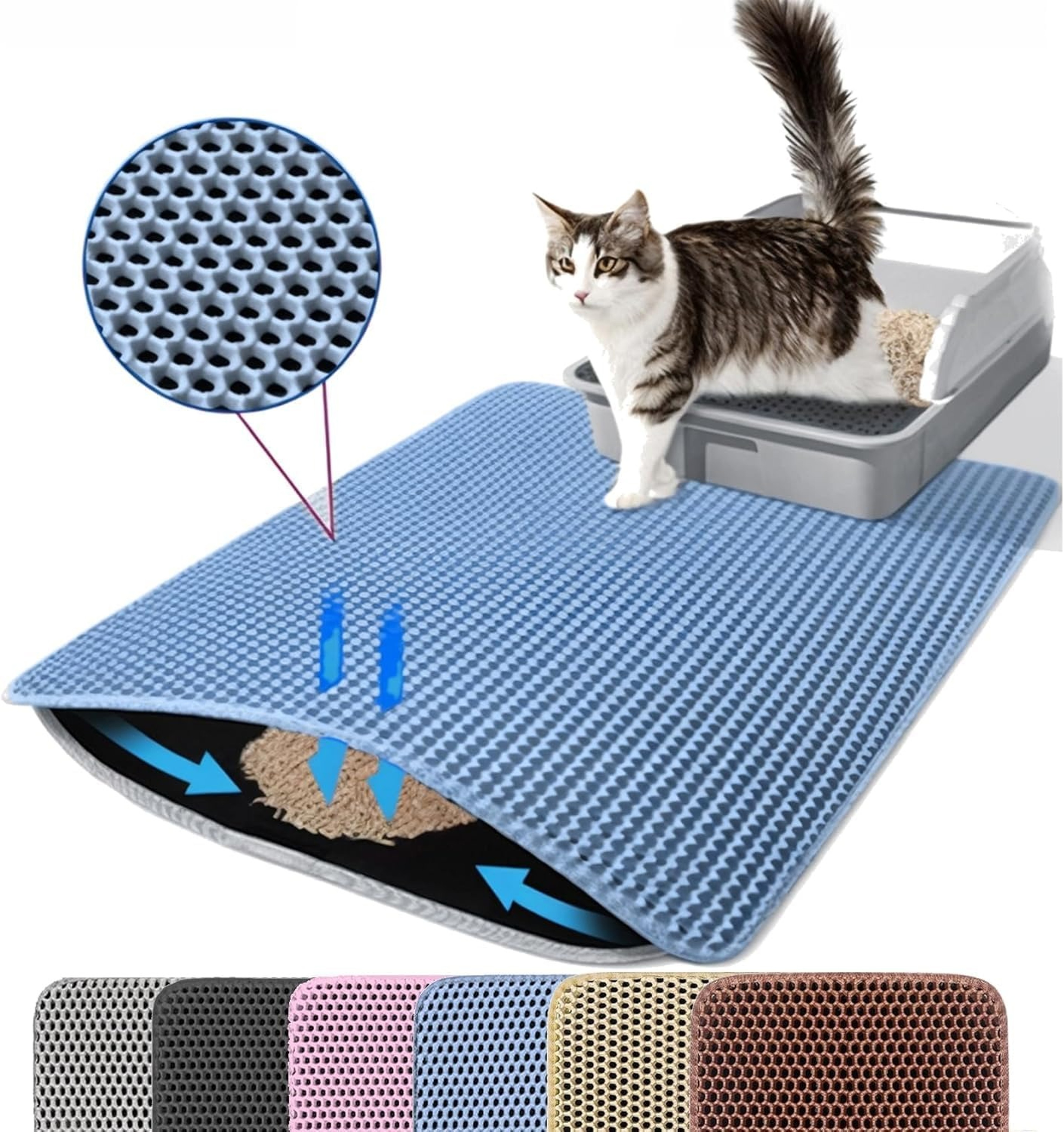 PawClean Cat Litter Mat Double Layer Litter Mat With Waterproof Non Slip Design 7
