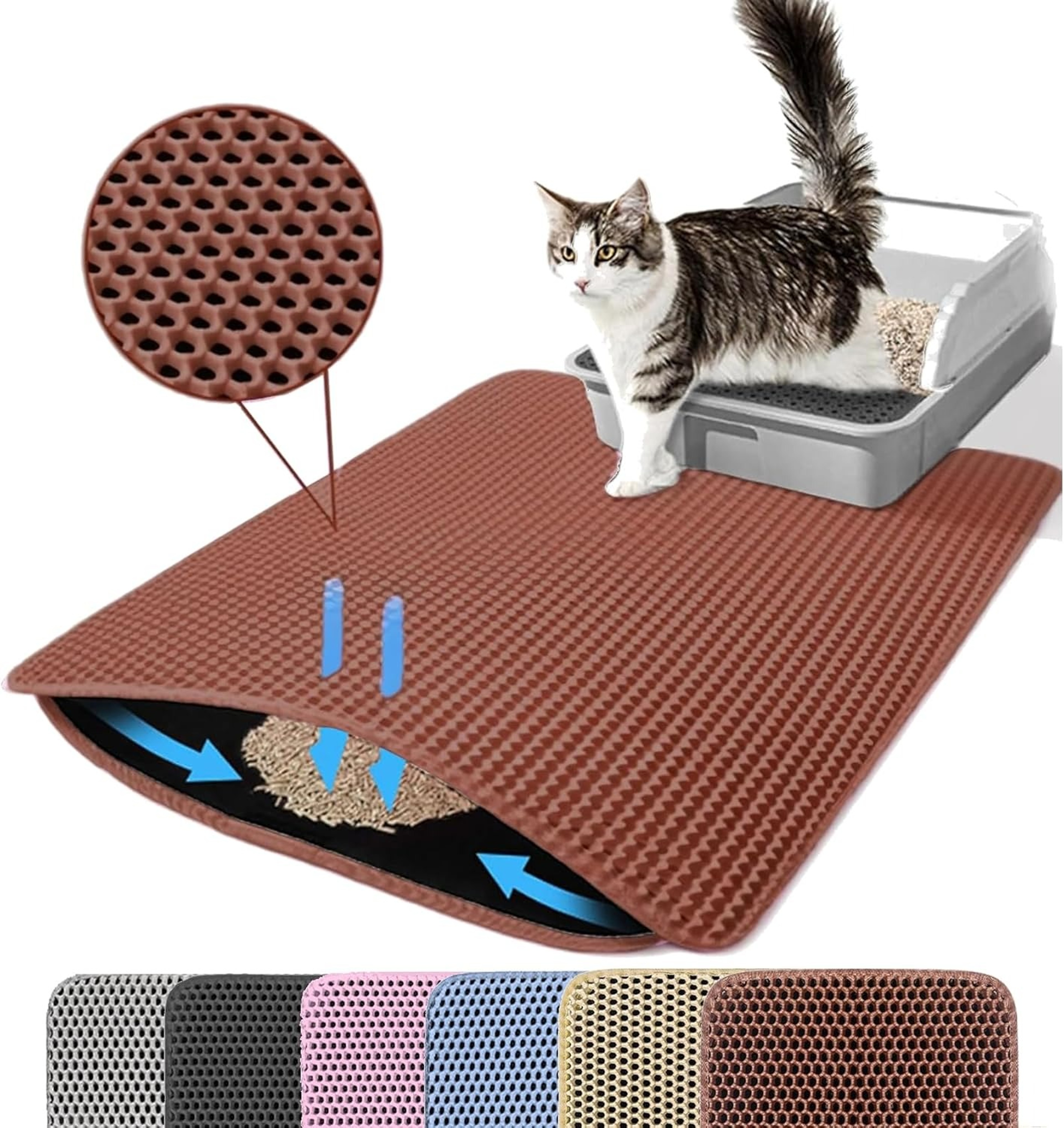 PawClean Cat Litter Mat Double Layer Litter Mat With Waterproof Non Slip Design 9