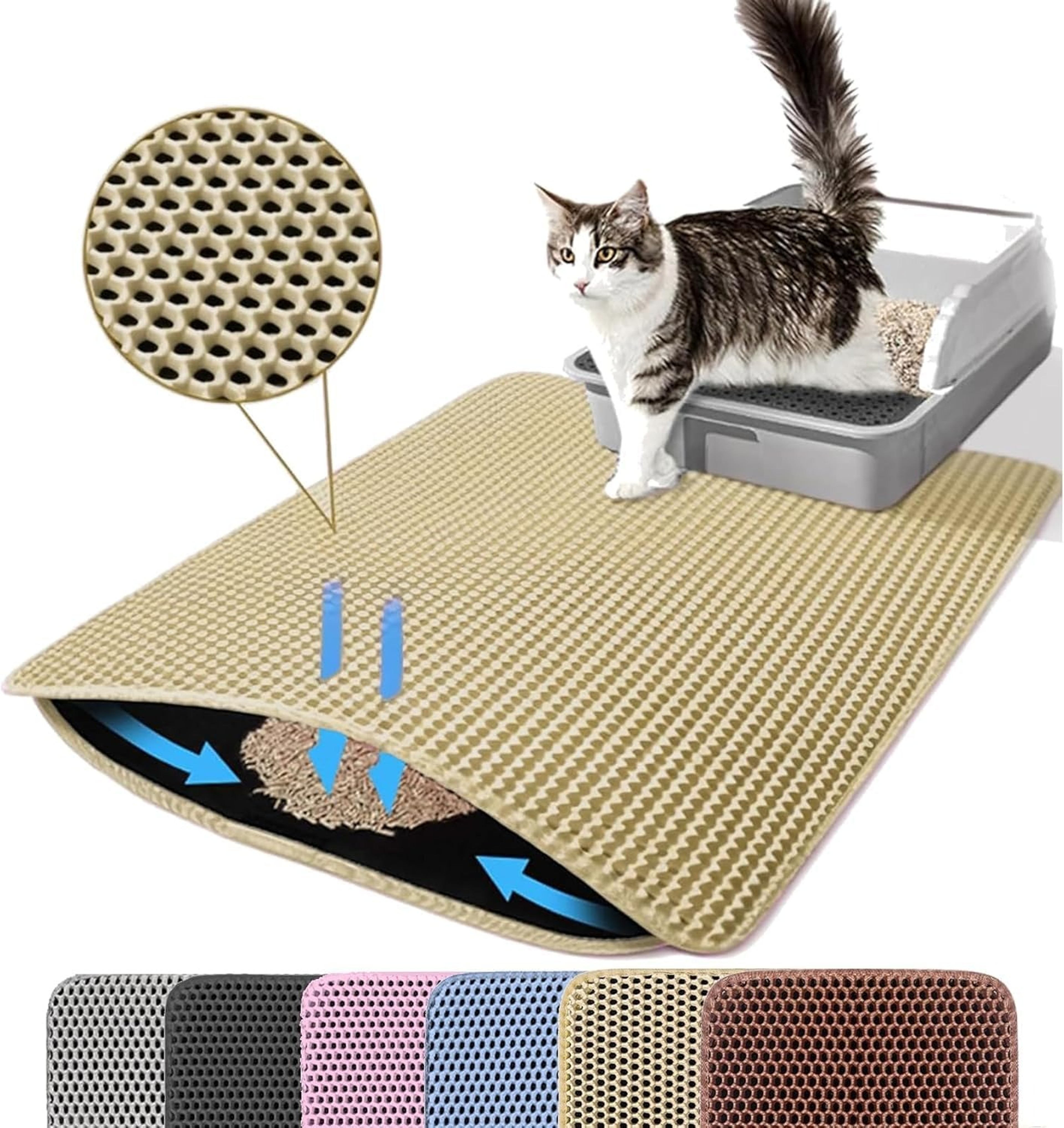 PawClean Cat Litter Mat Double Layer Litter Mat With Waterproof Non Slip Design 5