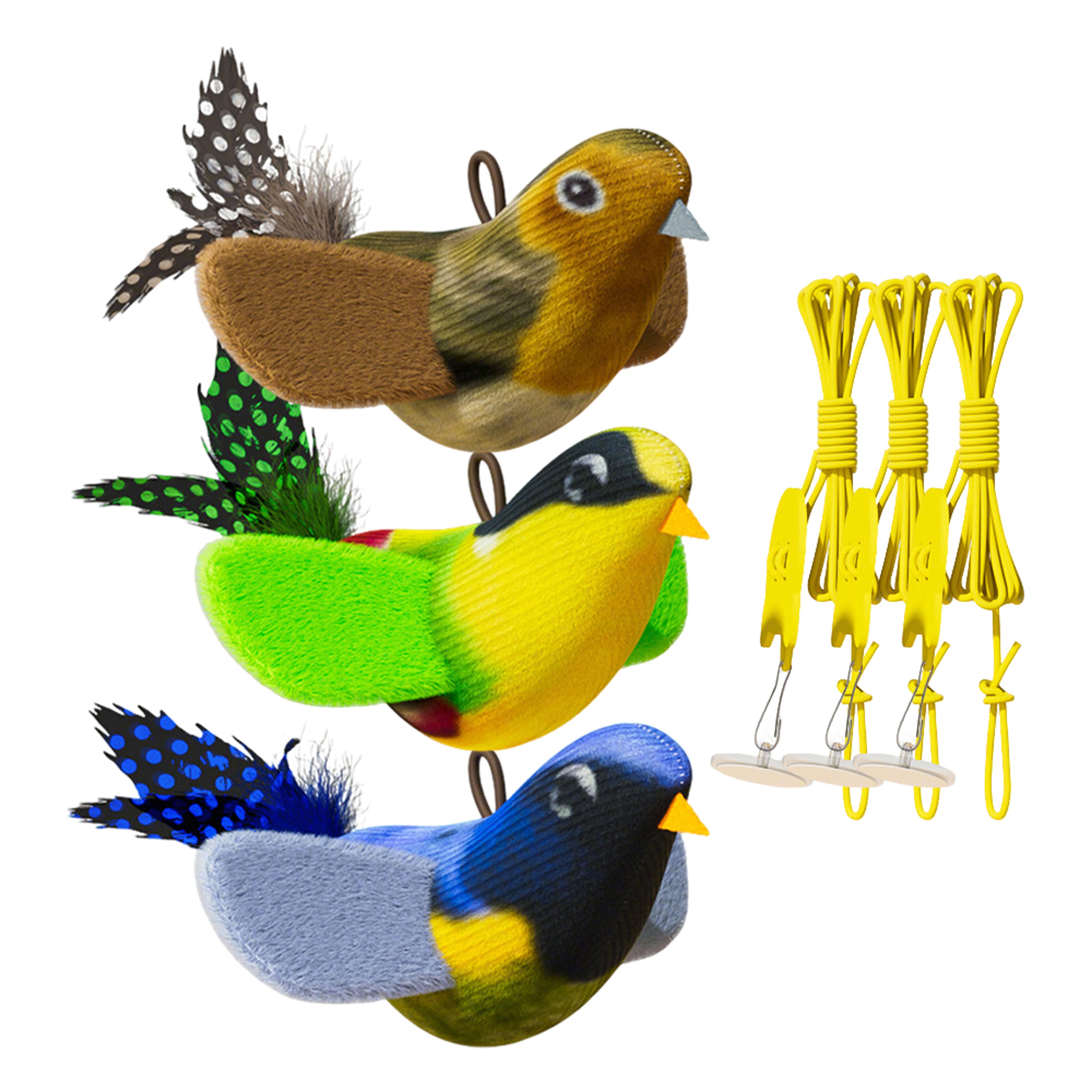 Interactive Cat Bird Toy Wall Hanging Cat Teaser Toy With Sound  Catnip 7