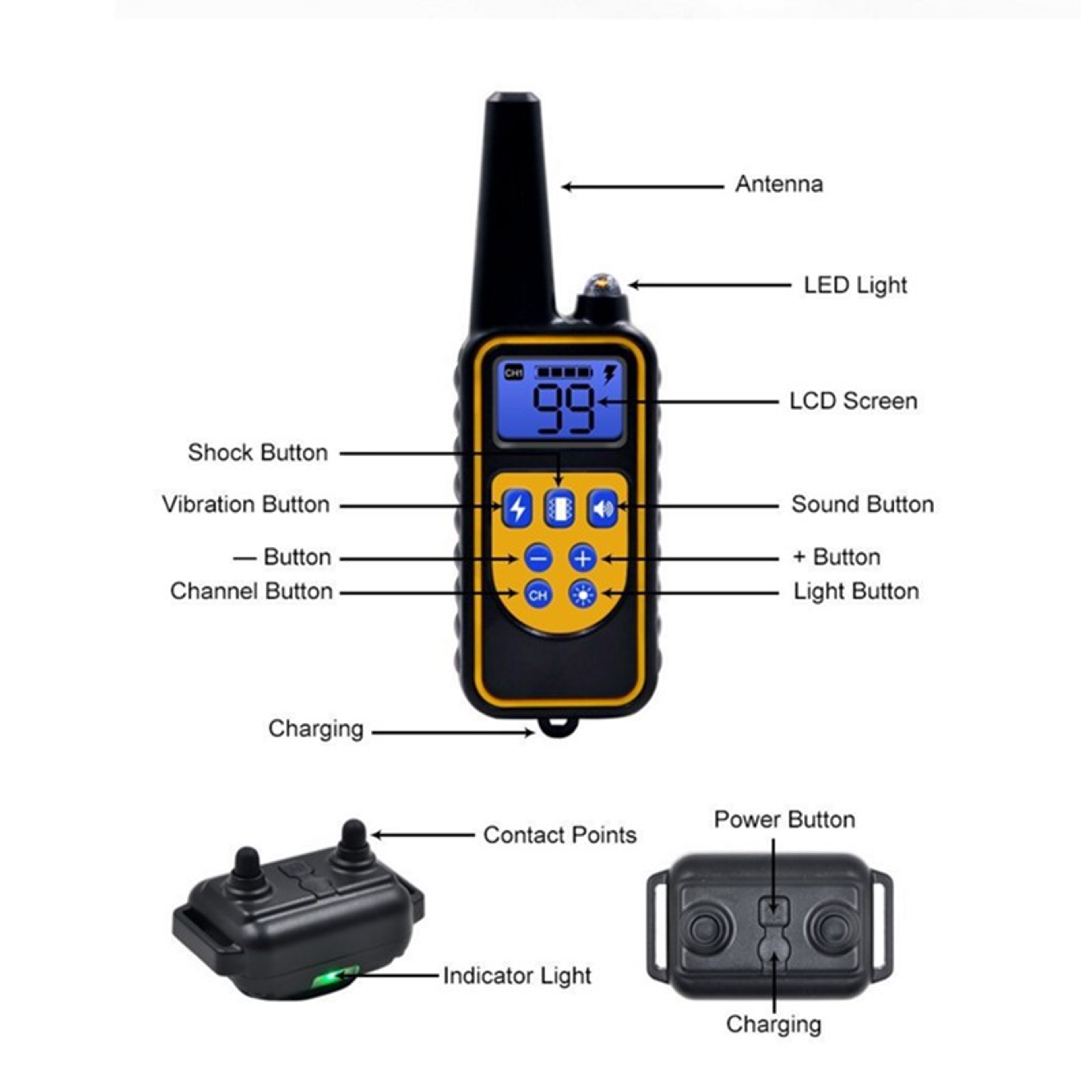 Remote Dog Training Collar With Waterproof Rechargeable Control For All Dog Sizes 4