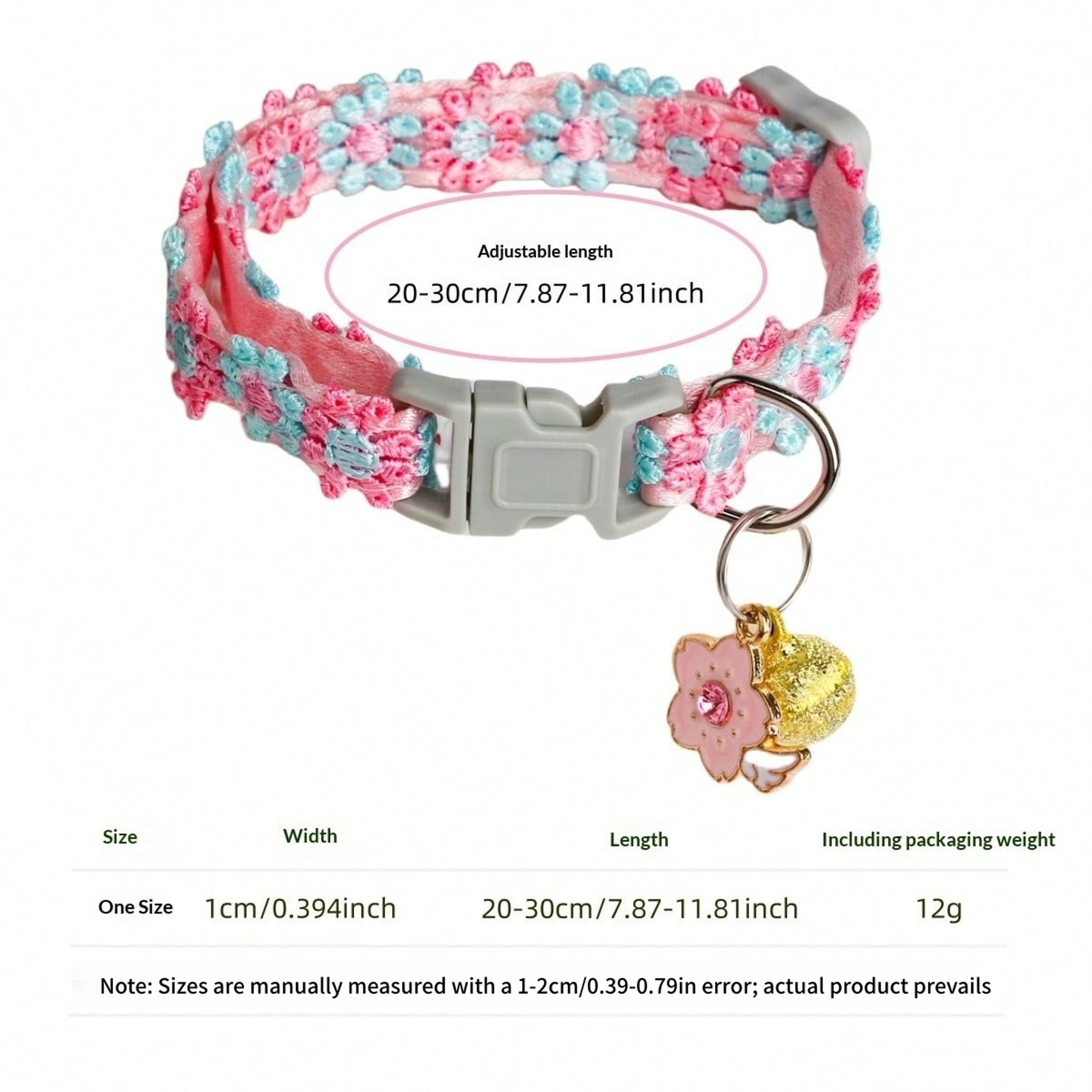 Sweet Blossom AirTag Cat Collar With Heart Charm  GPS Holder For Cats Kittens Puppies And Rabbits 4