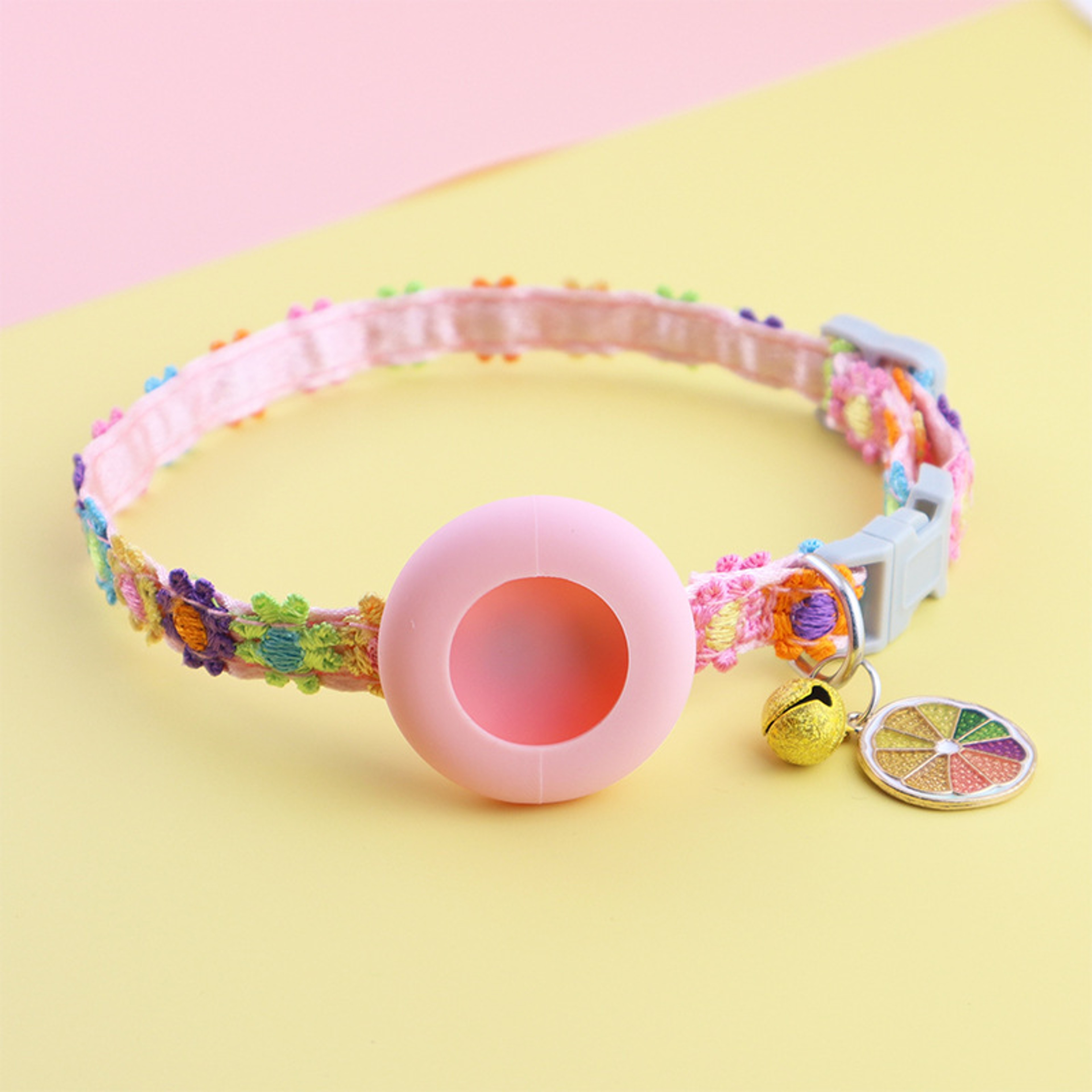 Sweet Blossom AirTag Cat Collar With Heart Charm  GPS Holder For Cats Kittens Puppies And Rabbits 6