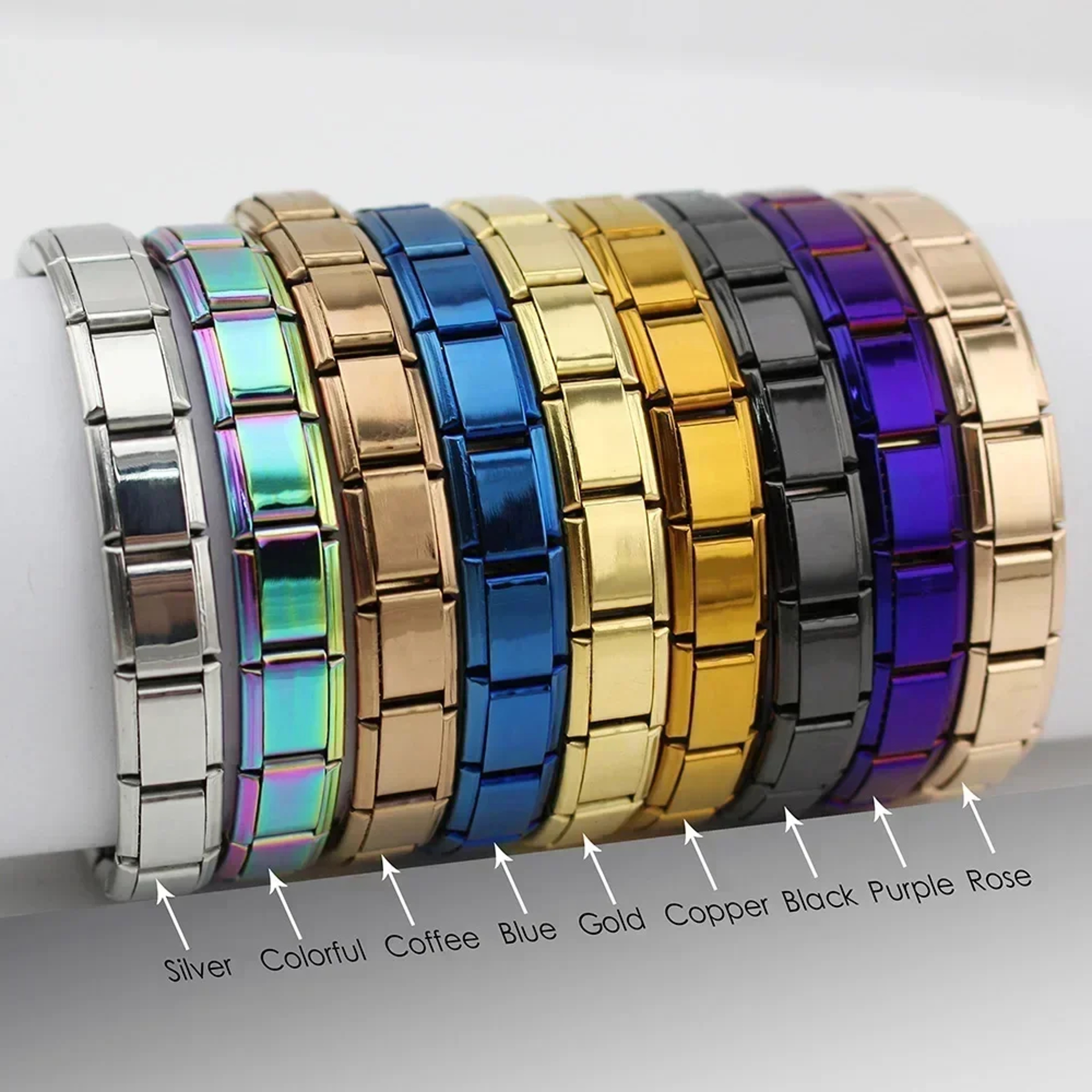 Hapiship Italian Charm Bracelet For Women Stainless Steel Elastic DIY Charm Bangle 1
