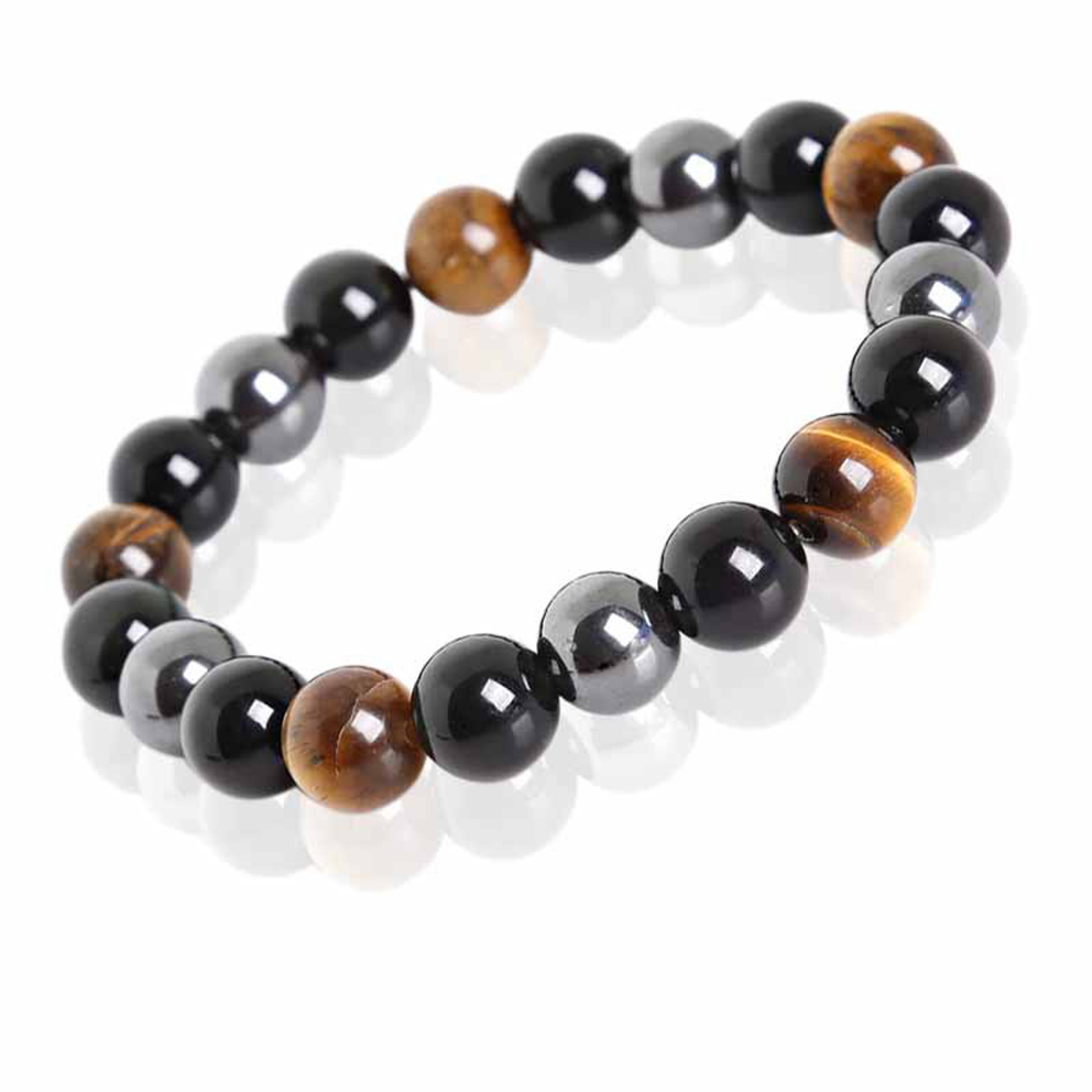 Black Obsidian Bracelet With Tiger Eye  Hematite Beads For Men  Women 4