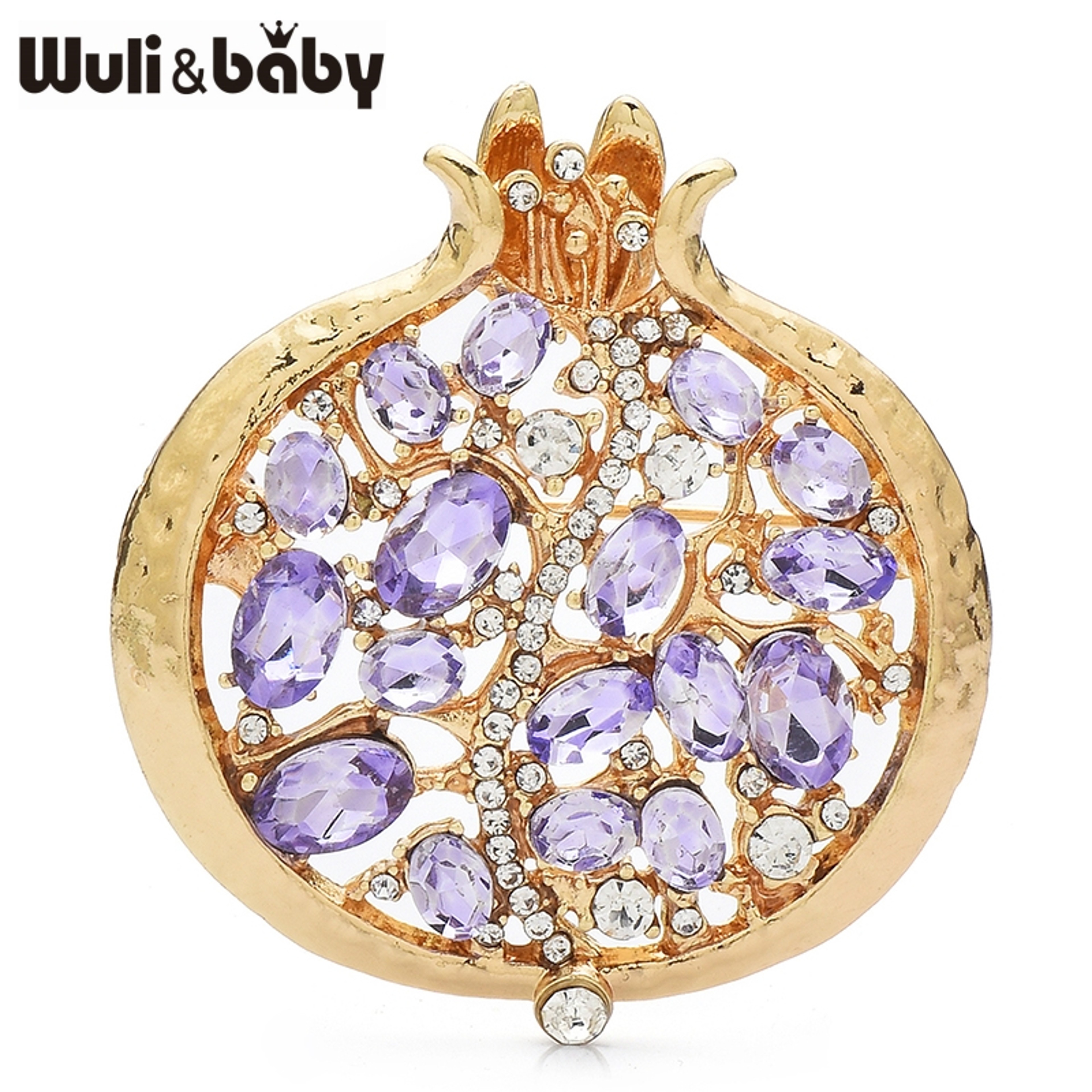 Elegant Crystal Pomegranate Brooch Pin For Women Floral Jewelry Gift Accessory 1
