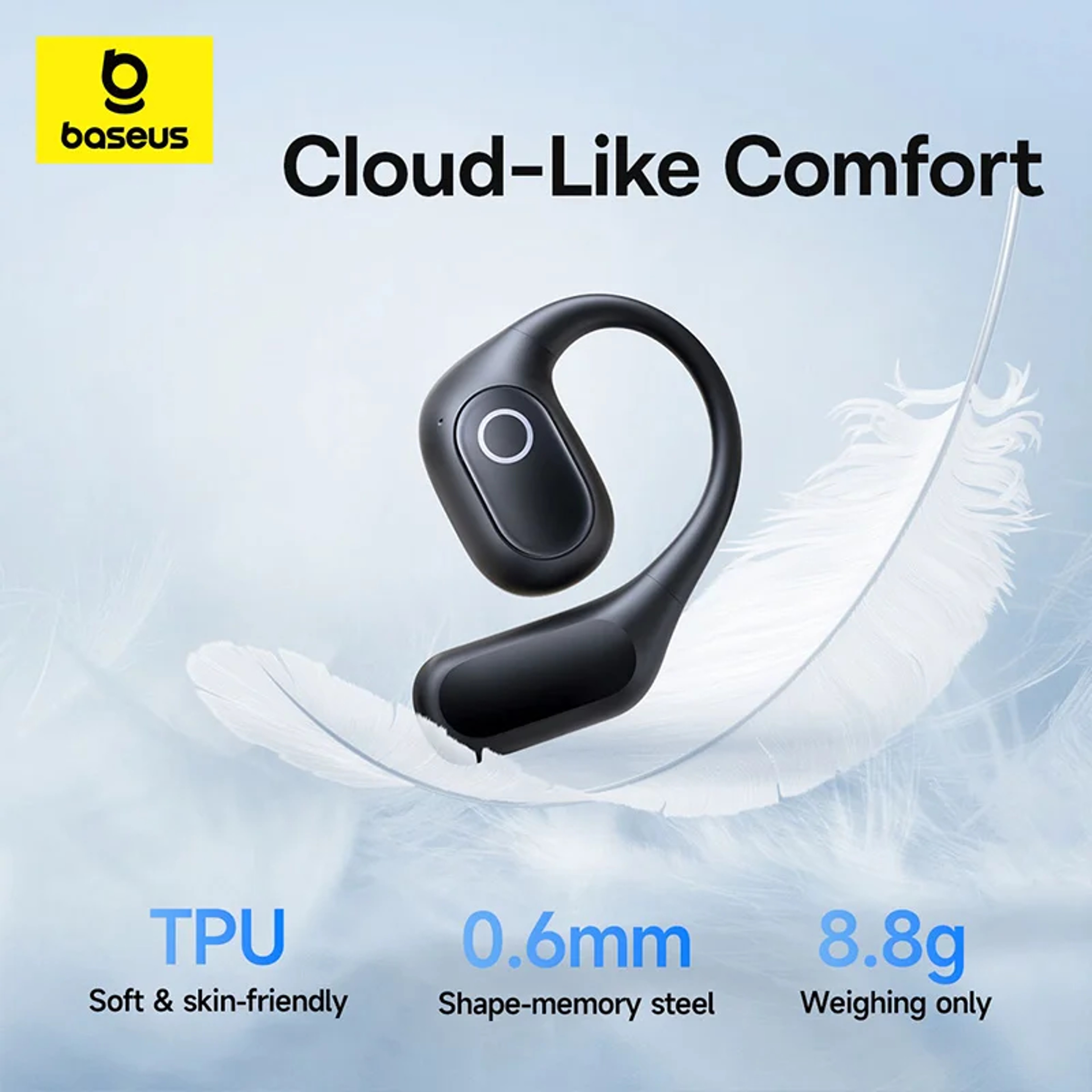 Baseus Eli Fit Open Ear Earbuds with Bluetooth Wireless Bluetooth Earbuds for Sports – view 2