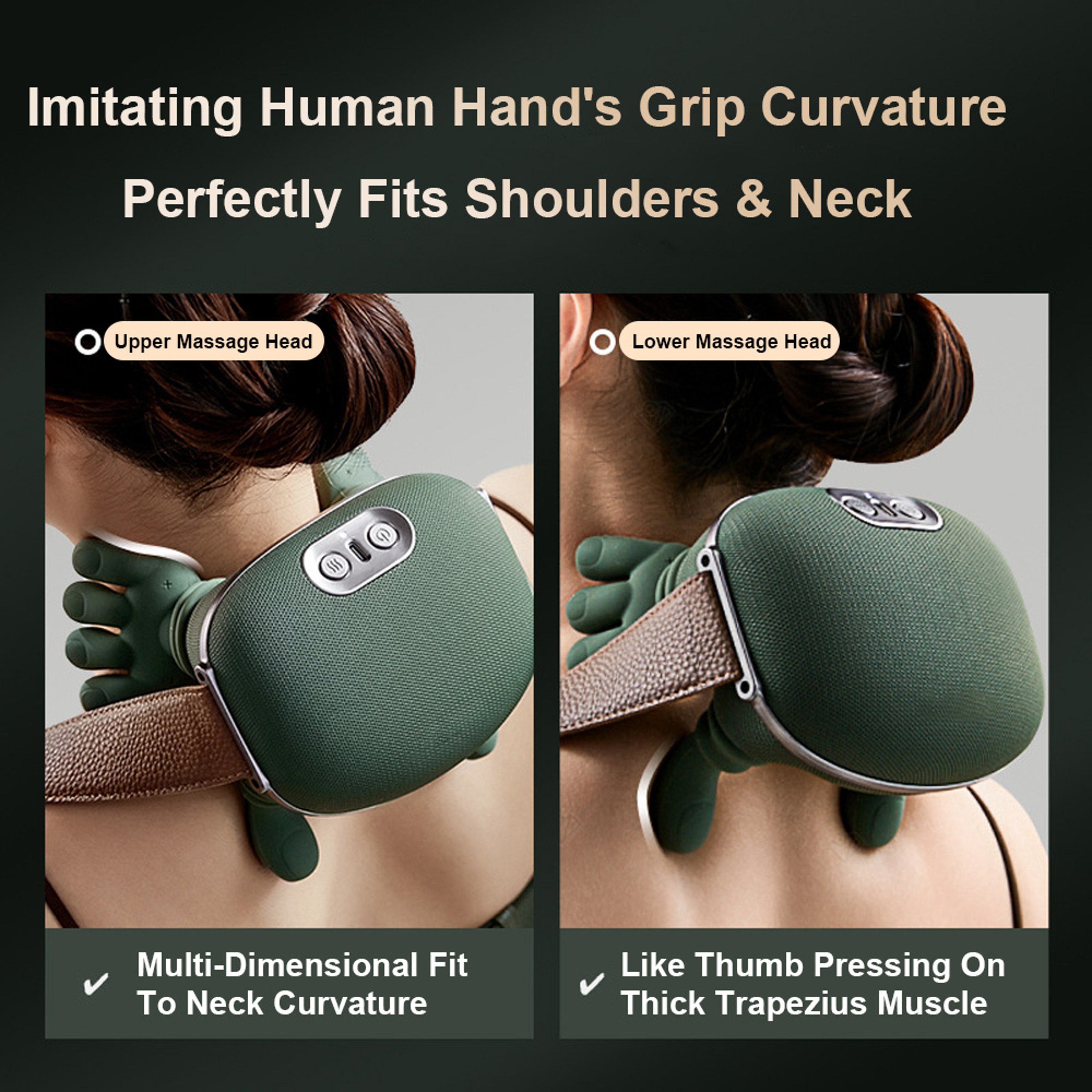 Heated Neck And Shoulder Massager With Deep Tissue Kneading For Muscle Relief 1