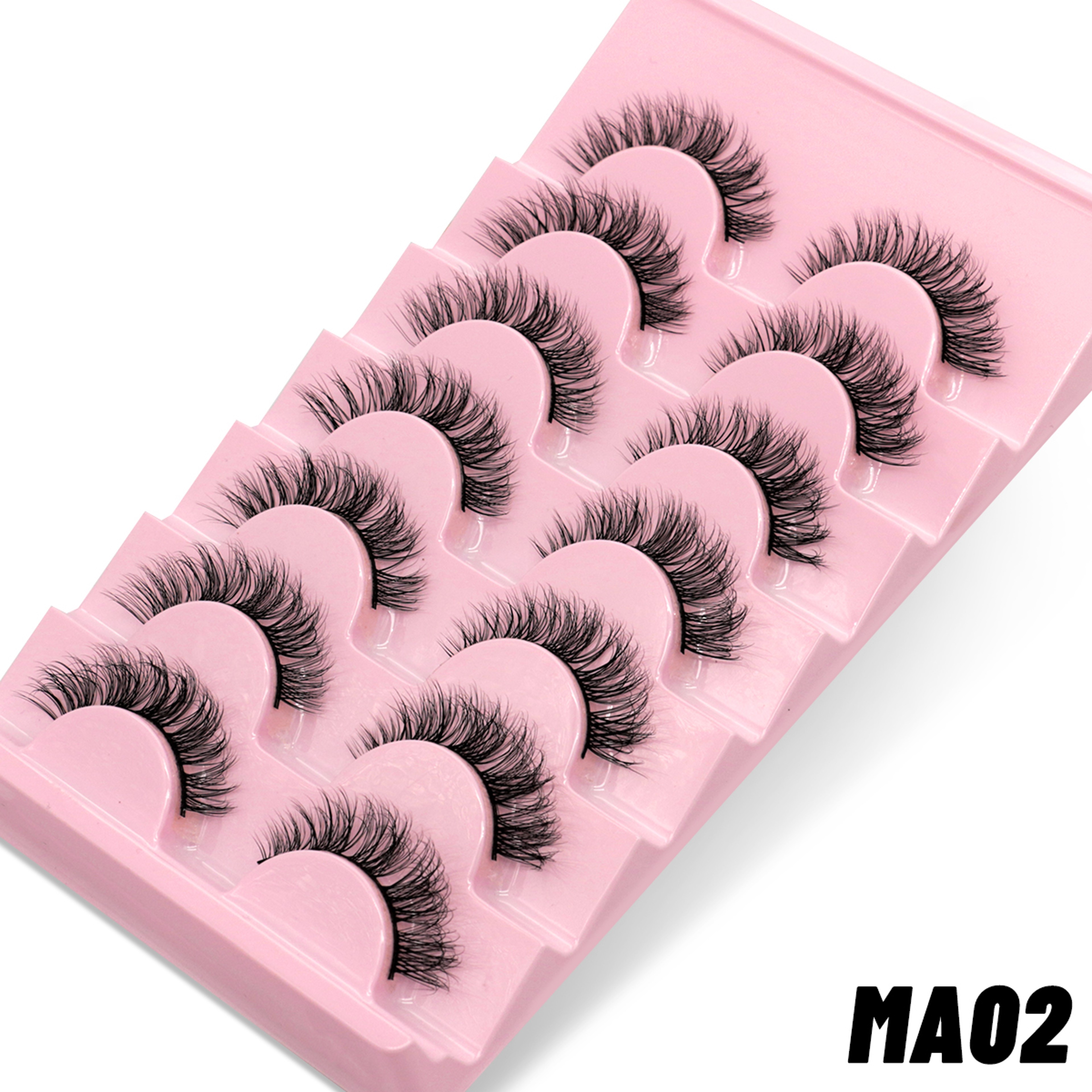 False Lashes Wispy Manga Eyelashes Soft Fluffy Natural False Eyelashes Pairs 6