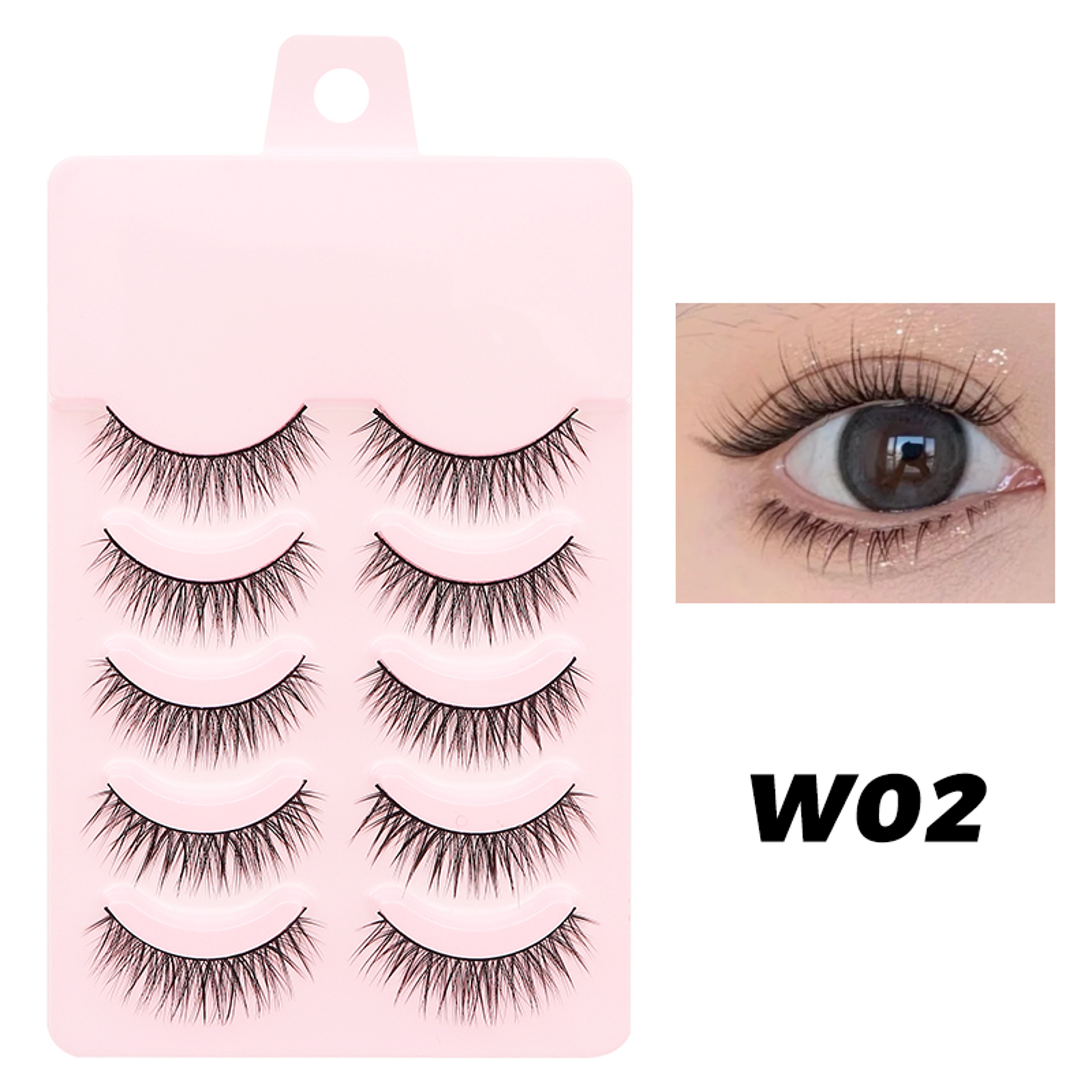 DINGSEN Manga Lashes Pair Anime False Eyelashes Soft Wispy Strip Lashes 8