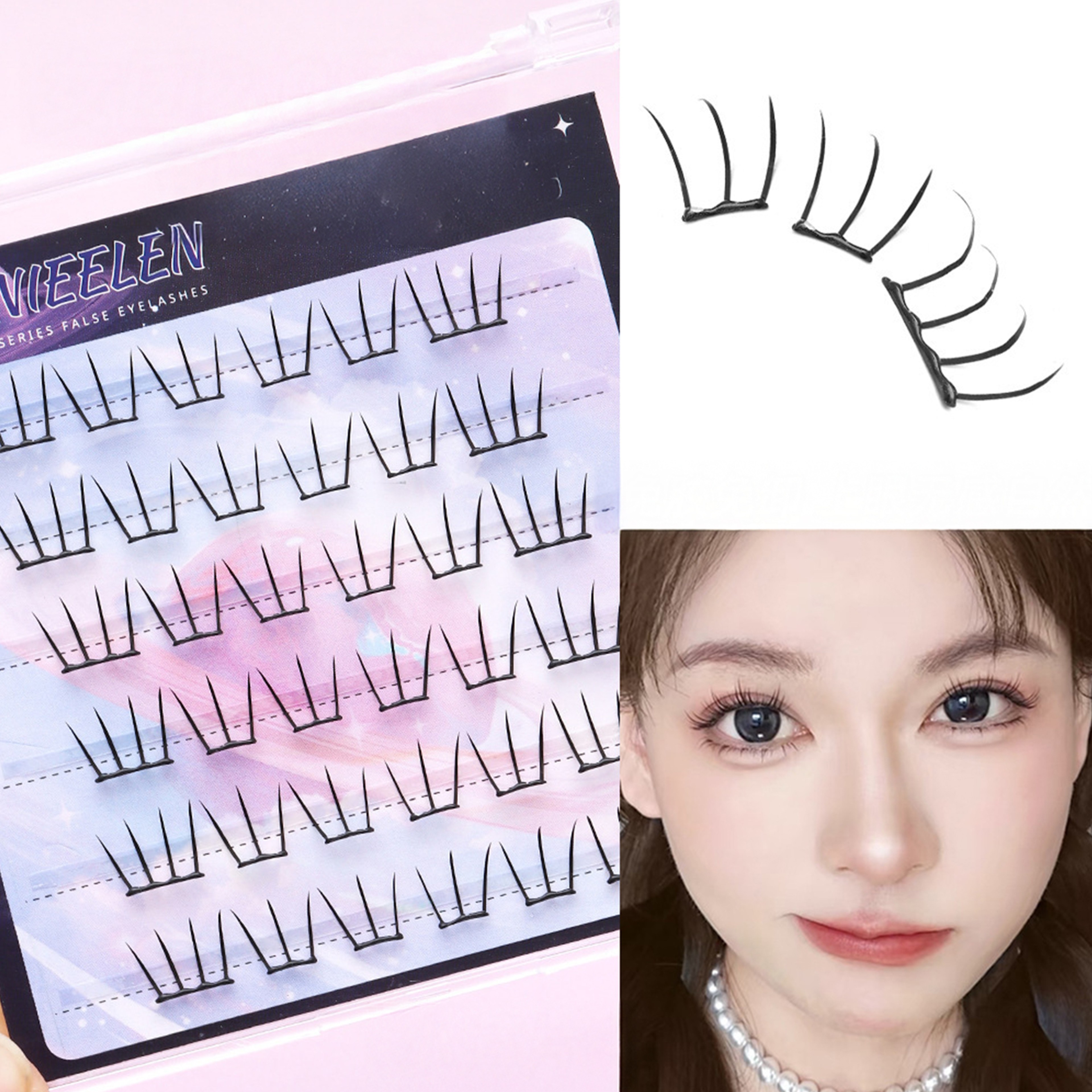 Self Adhesive DIY Lash Clusters Reusable Manga Bottom Lashes No Glue Needed 6