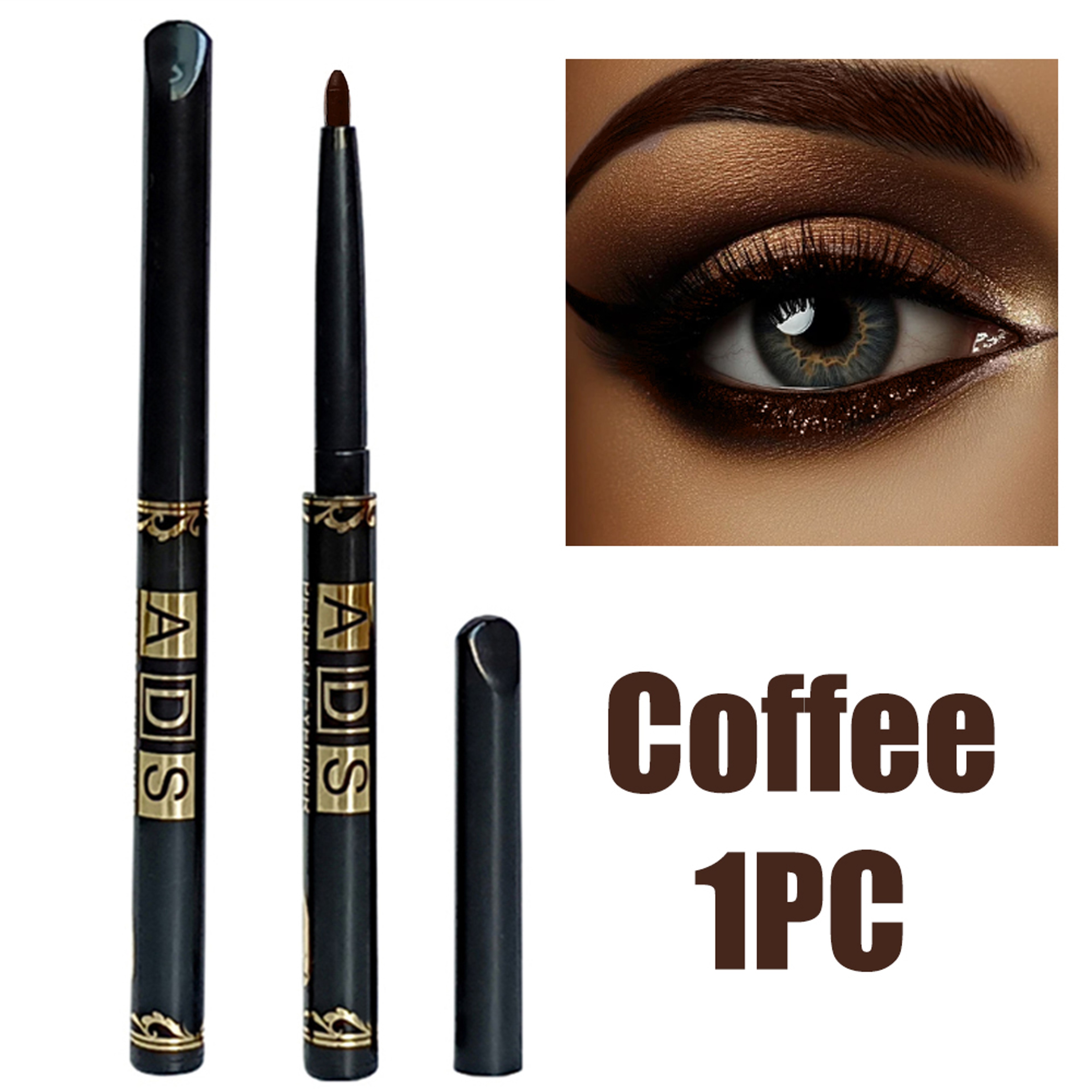 Waterproof Black Brown Eyeliner Pencil Set Smudge Proof Long Lasting Eye Makeup 6