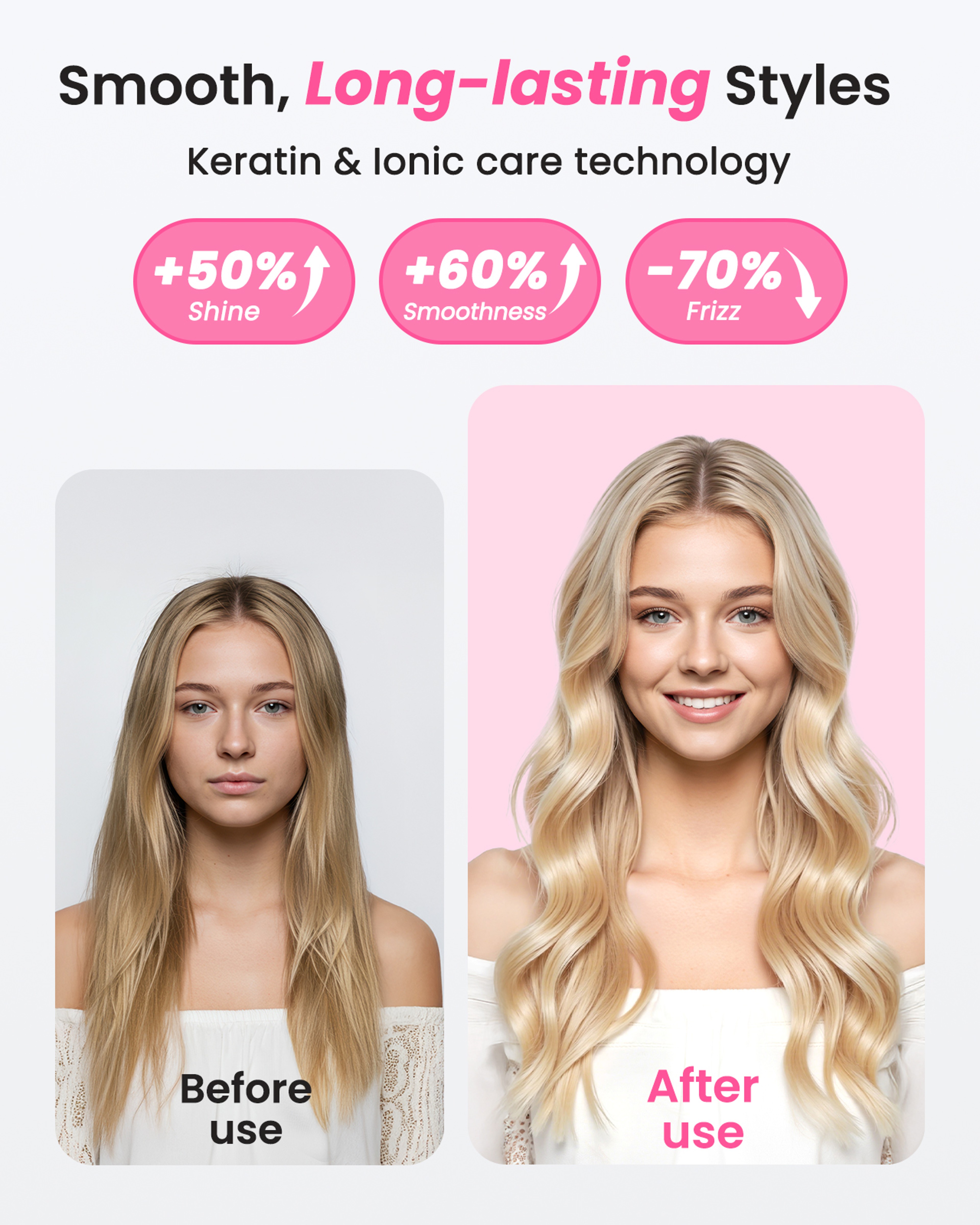 Dual Voltage Ionic Thermal Brush With LED Display Heated Round Brush For Curling  Straightening 4