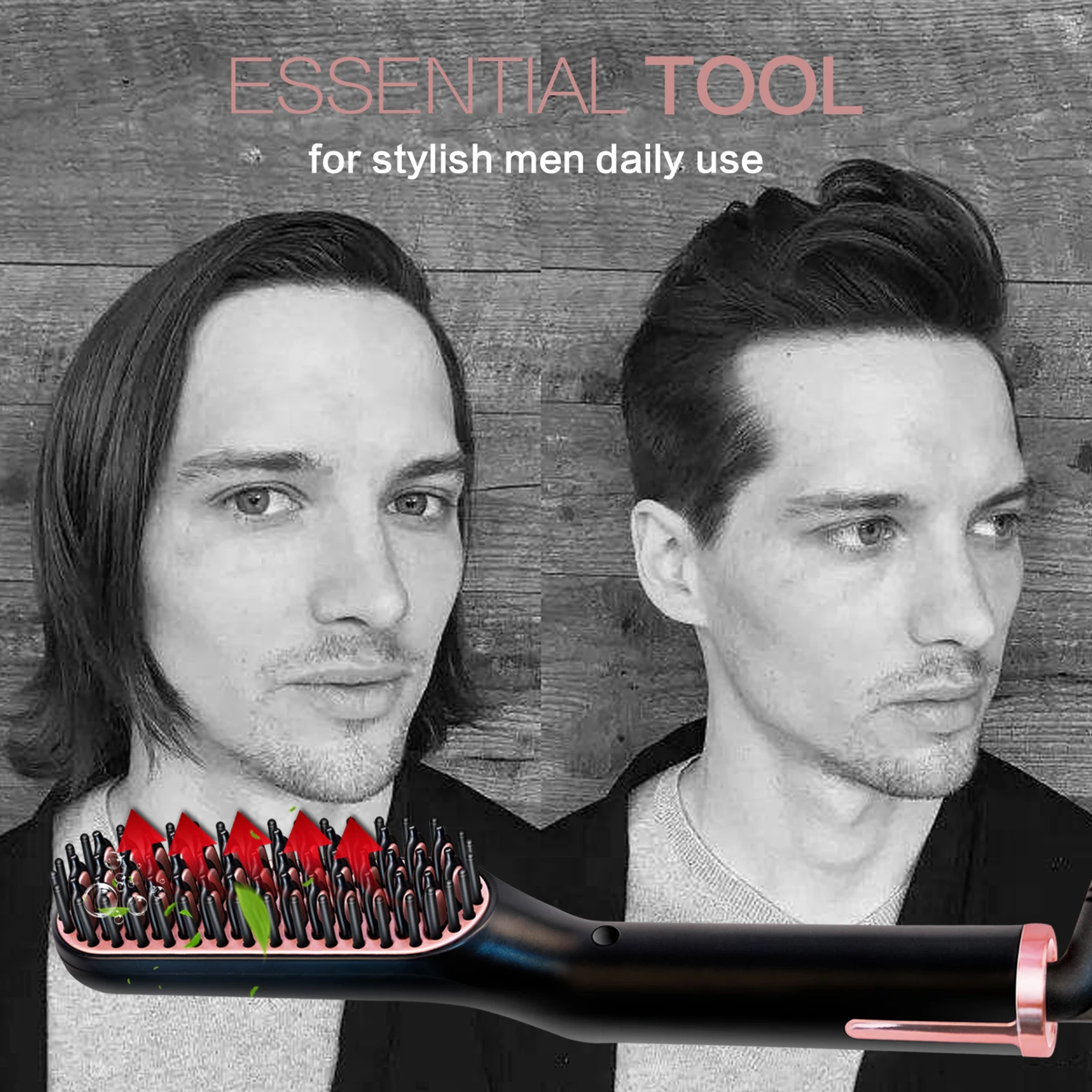 Negative Ion Beard Straightener Brush for Men Fast Heat Electric Beard Comb Styler – view 5