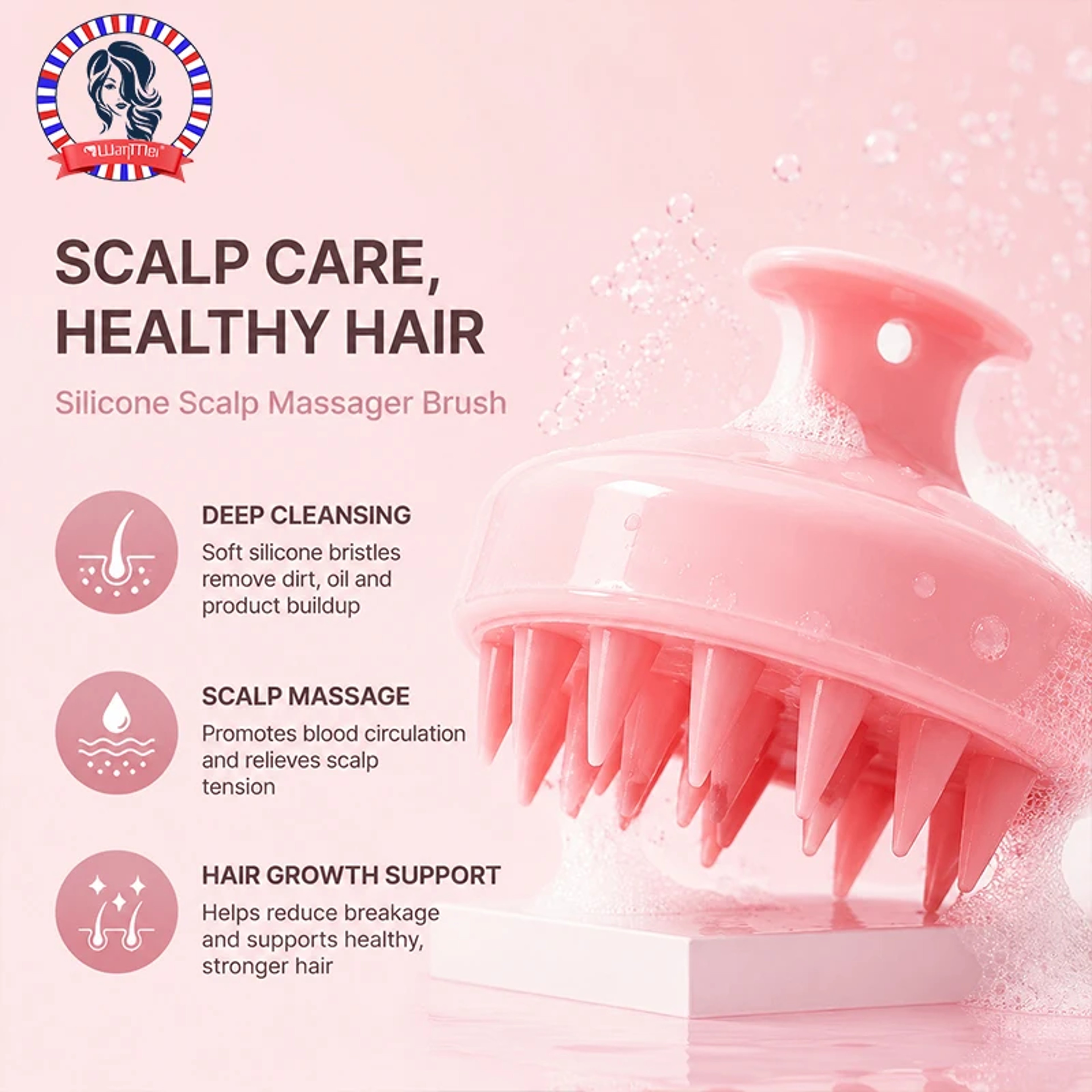 Portable Silicone Shampoo Brush For Deep Cleansing And Relaxing Scalp Massage 0