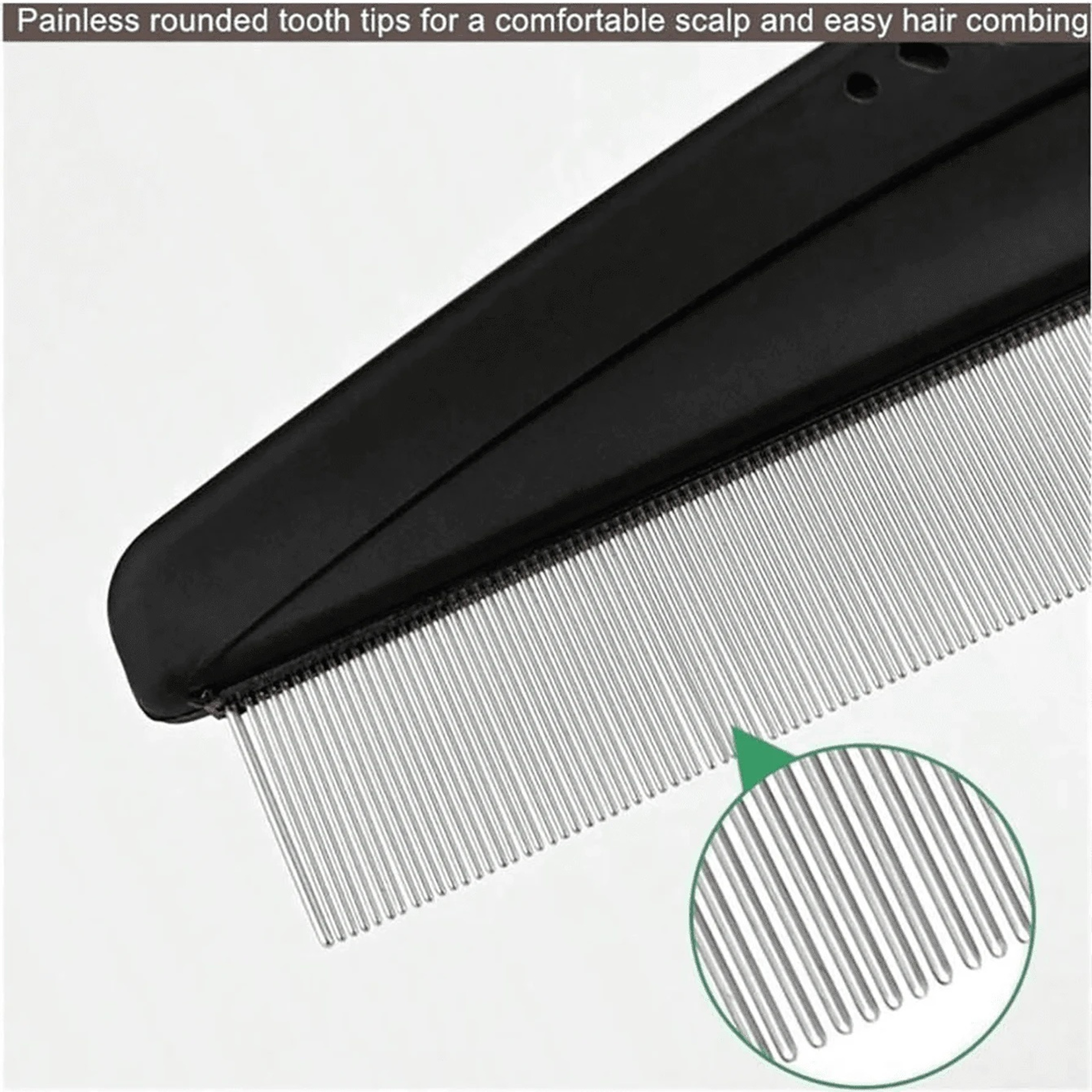 Professional Stainless Steel Head Lice Comb Fine Tooth Nit Removal Comb for Kids Adults & Pets – view 5