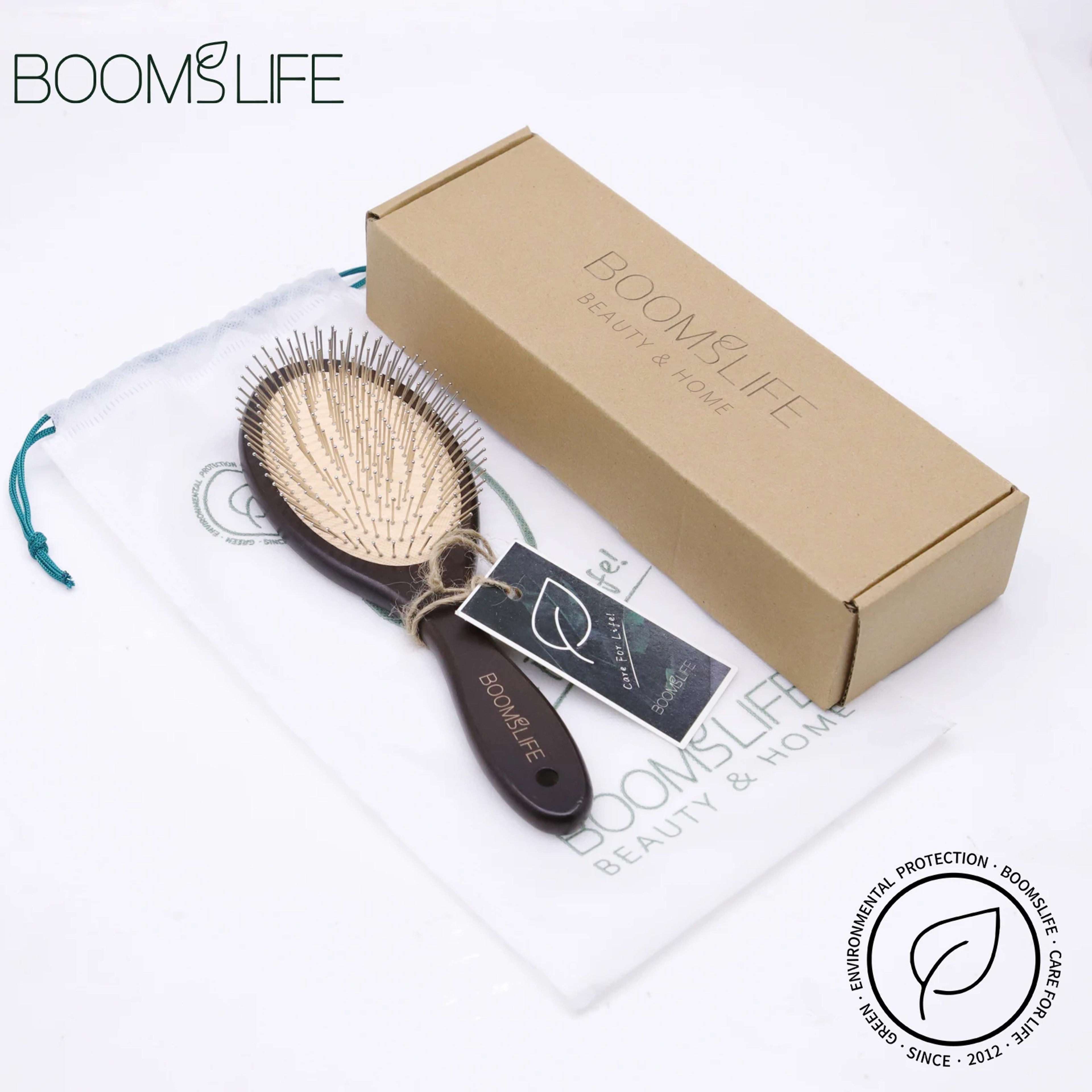 Denman Style Scalp Massage Brush Wooden Steel Pin Hair Brush for Smooth Detangling – view 6