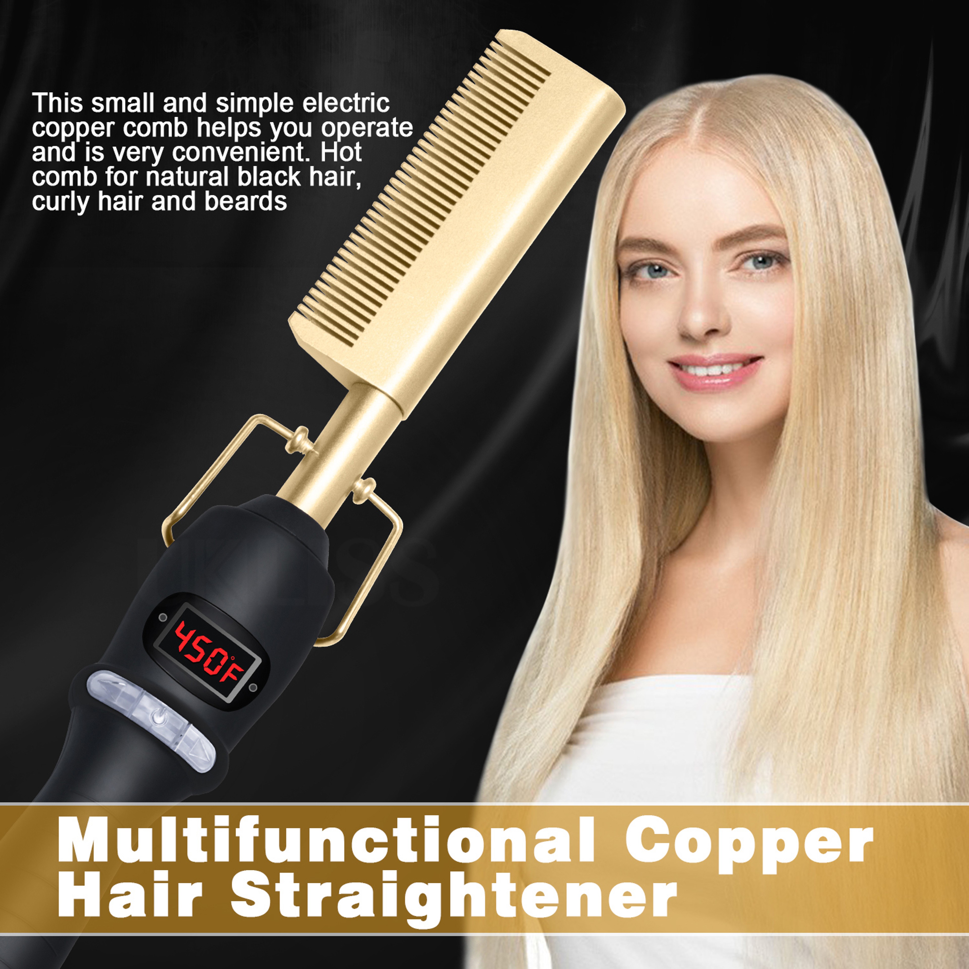 Hot Comb Hair Straightener And Beard Straightener With Fast Heating Anti Scald Design 4
