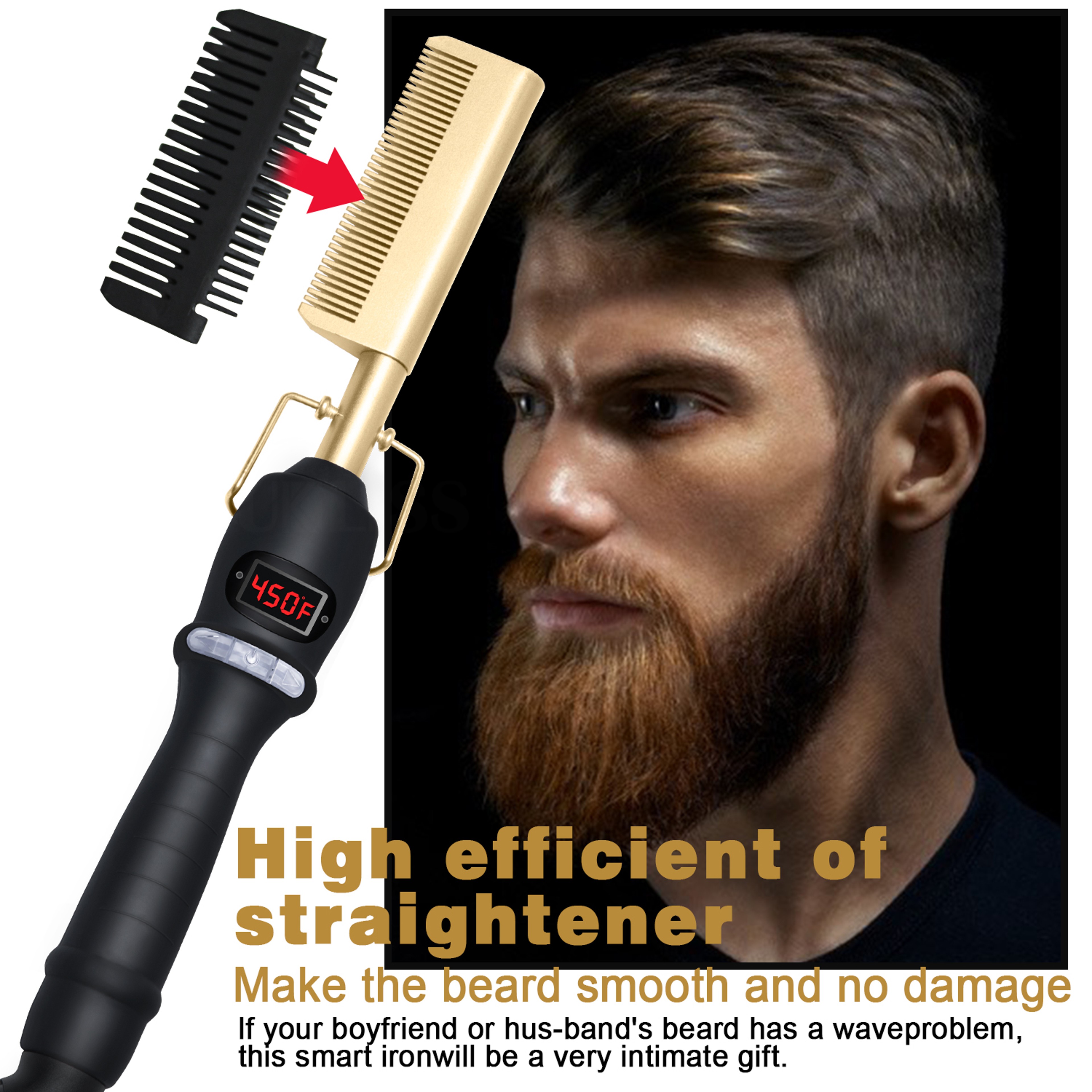 Hot Comb Hair Straightener And Beard Straightener With Fast Heating Anti Scald Design 5