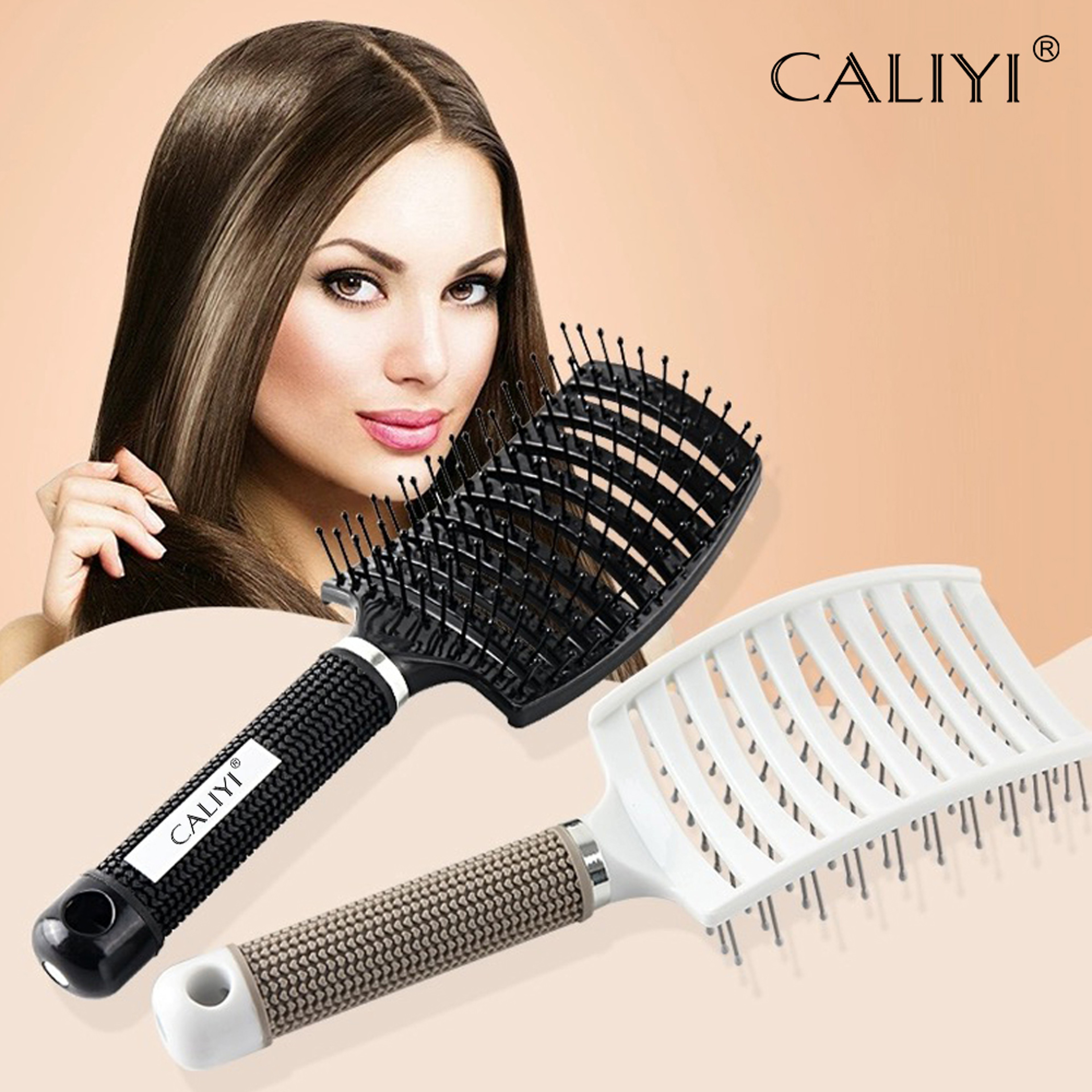 Professional Vented Hair Brush Curved Detangling Blow Dry Brush For Wet And Dry Hair 0