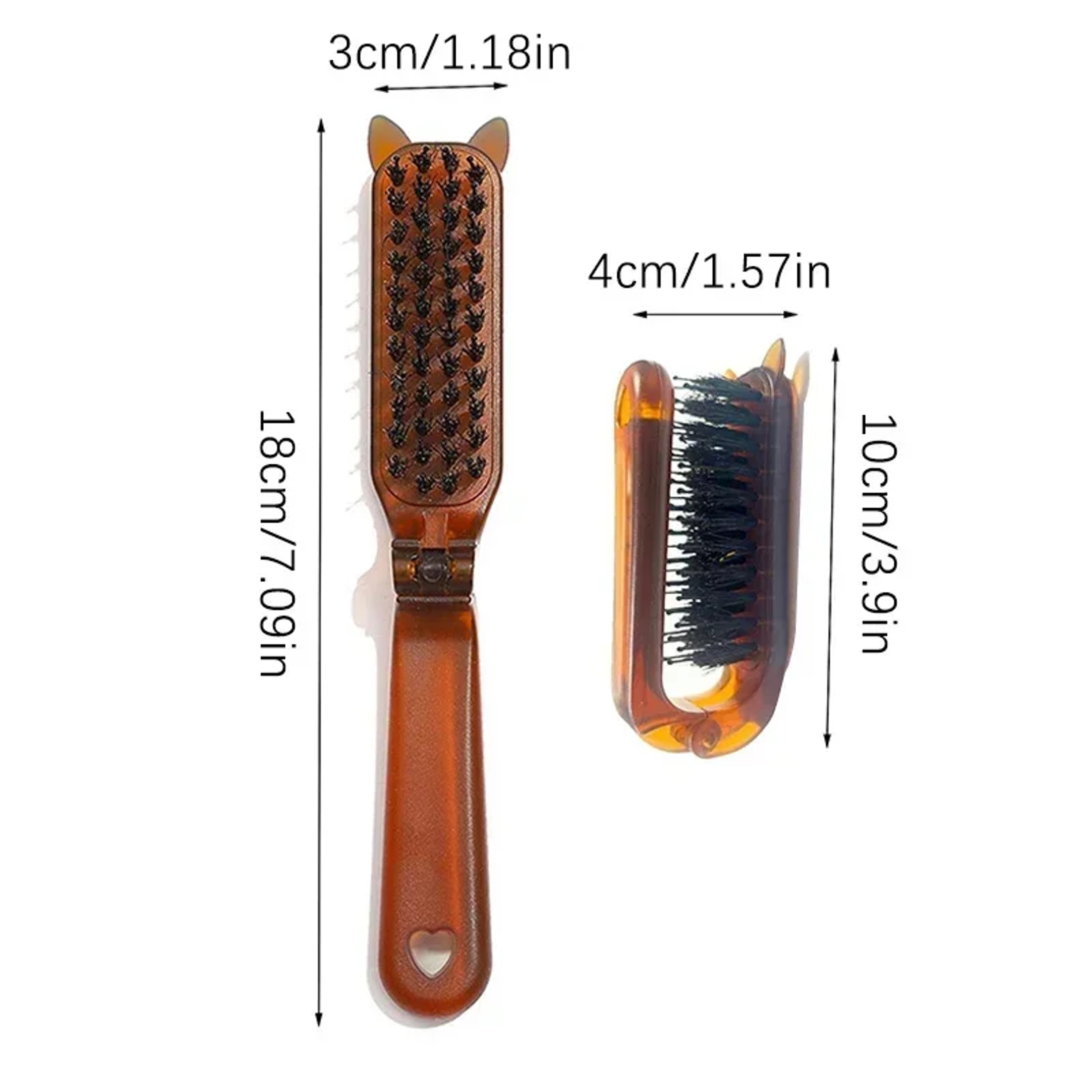 Portable Travel Hair Brush With Boar Bristles Folding Detangling Scalp Massage Hair Brush 5