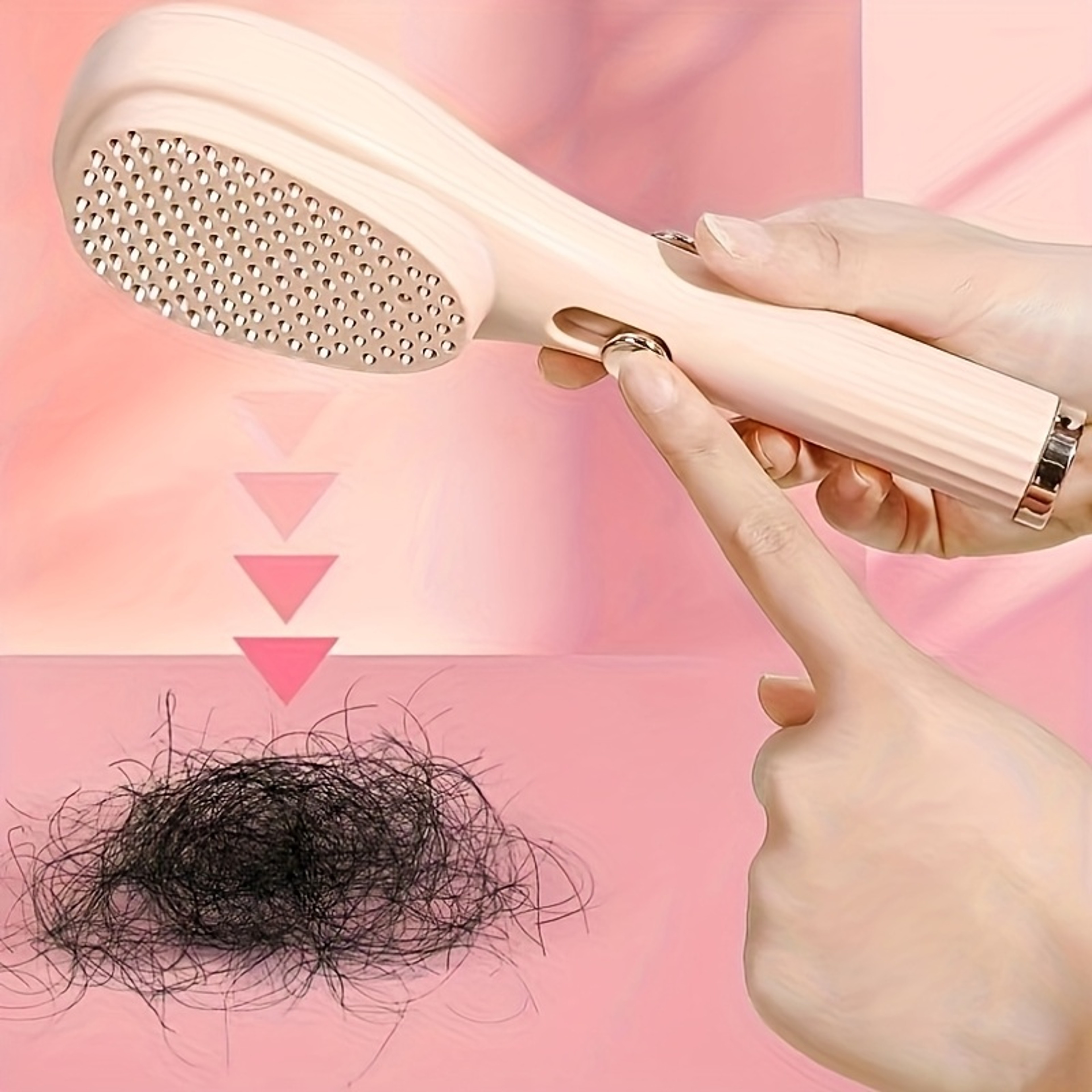Self Cleaning Hair Brush With Scalp Massage Anti Static Travel Comb 2