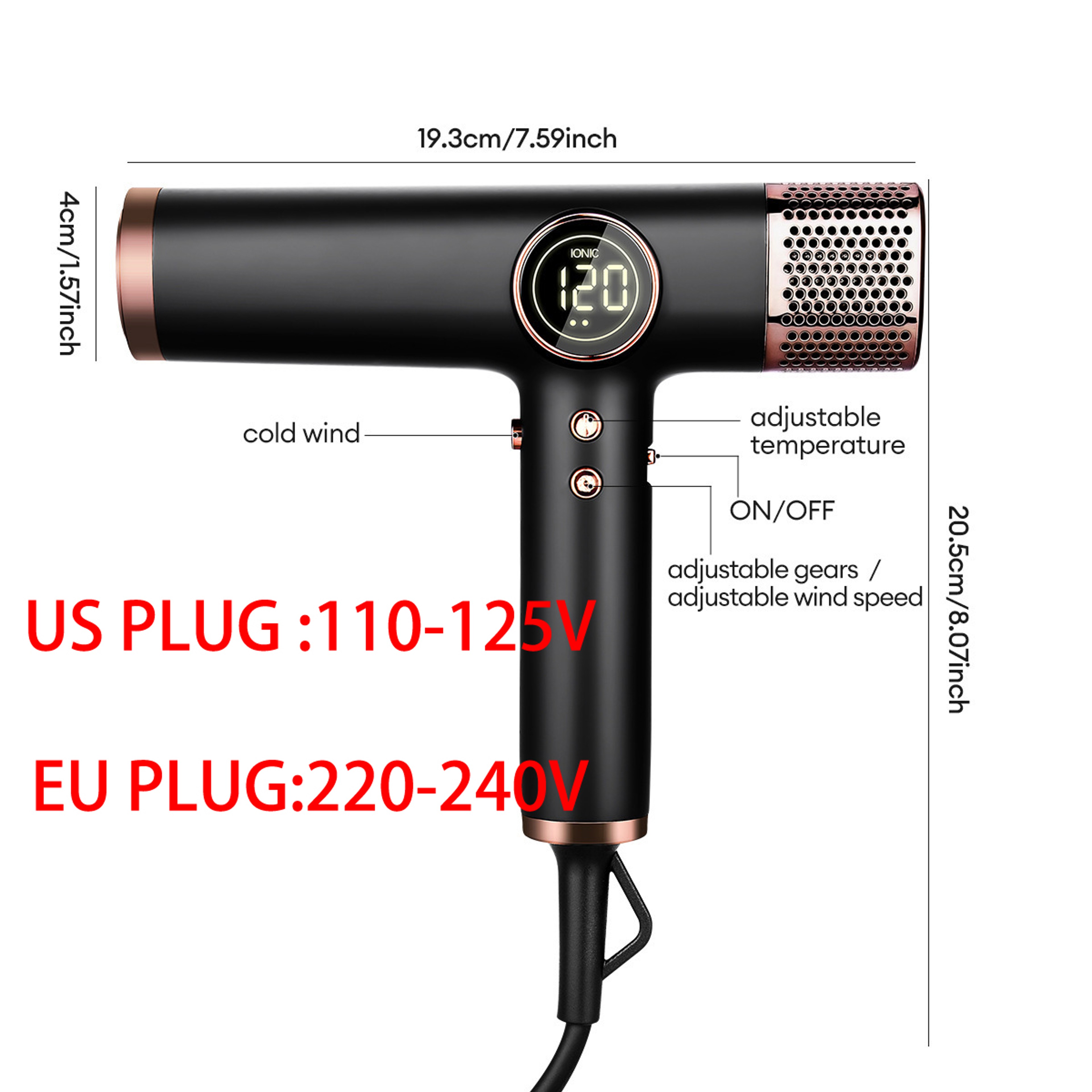 High Speed Ionic Hair Dryer with Brushless Motor and Smart Thermo Control – view 4