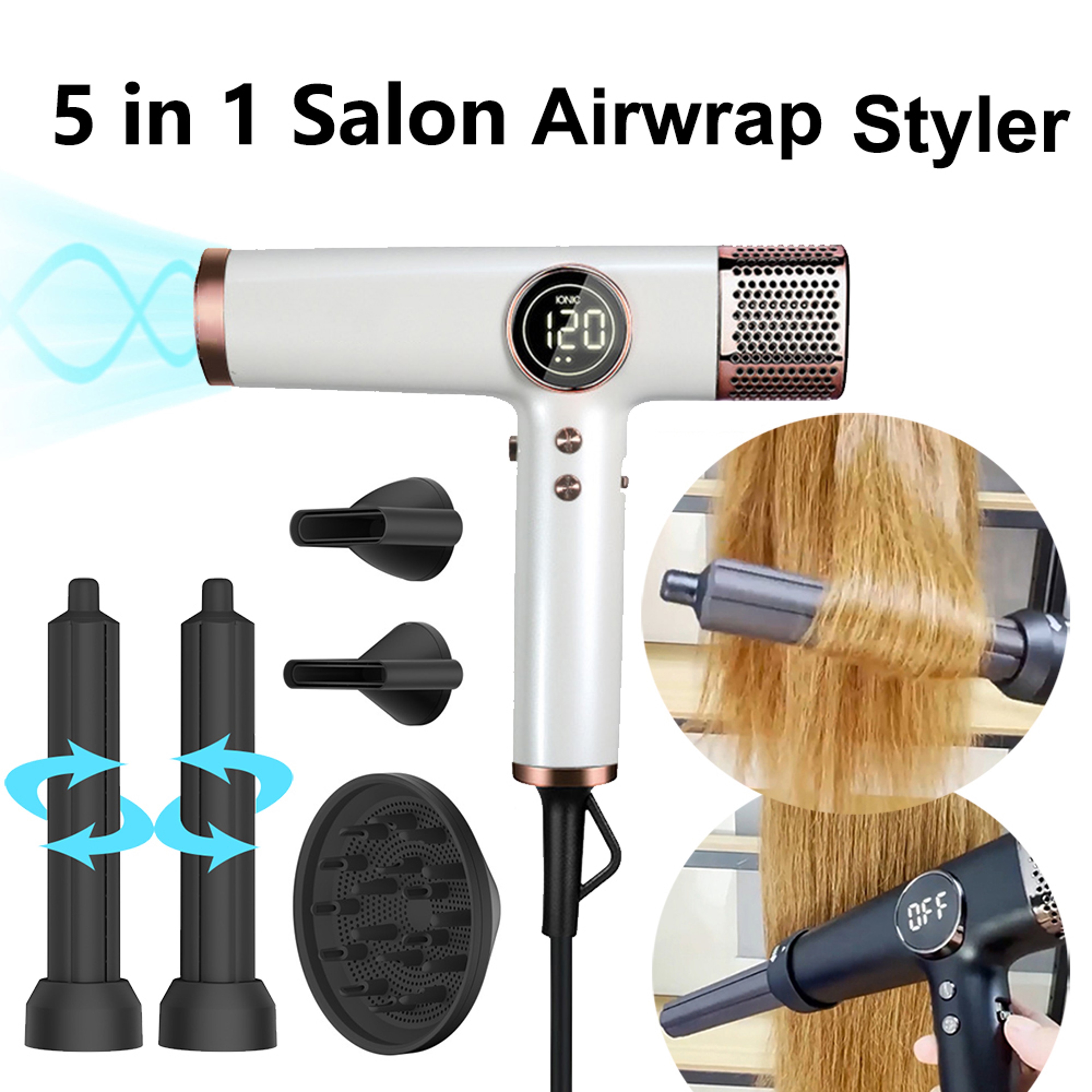 Hair Styler Ionic Hair Dryer Professional Air Wrap Styling Set 0