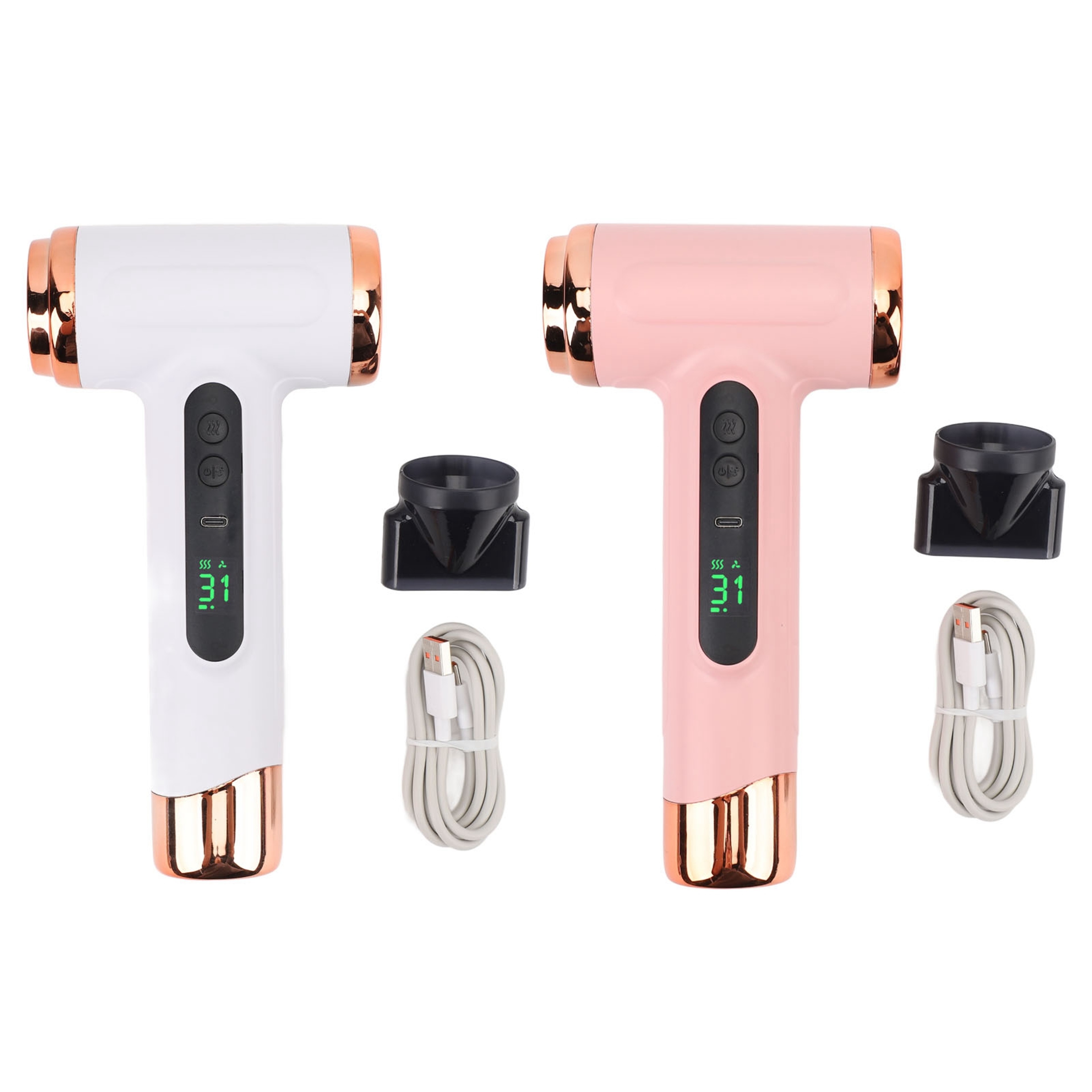 Cordless Hair Dryer USB Rechargeable Portable Travel Hair Dryer with Hot & Cold Air – view 2