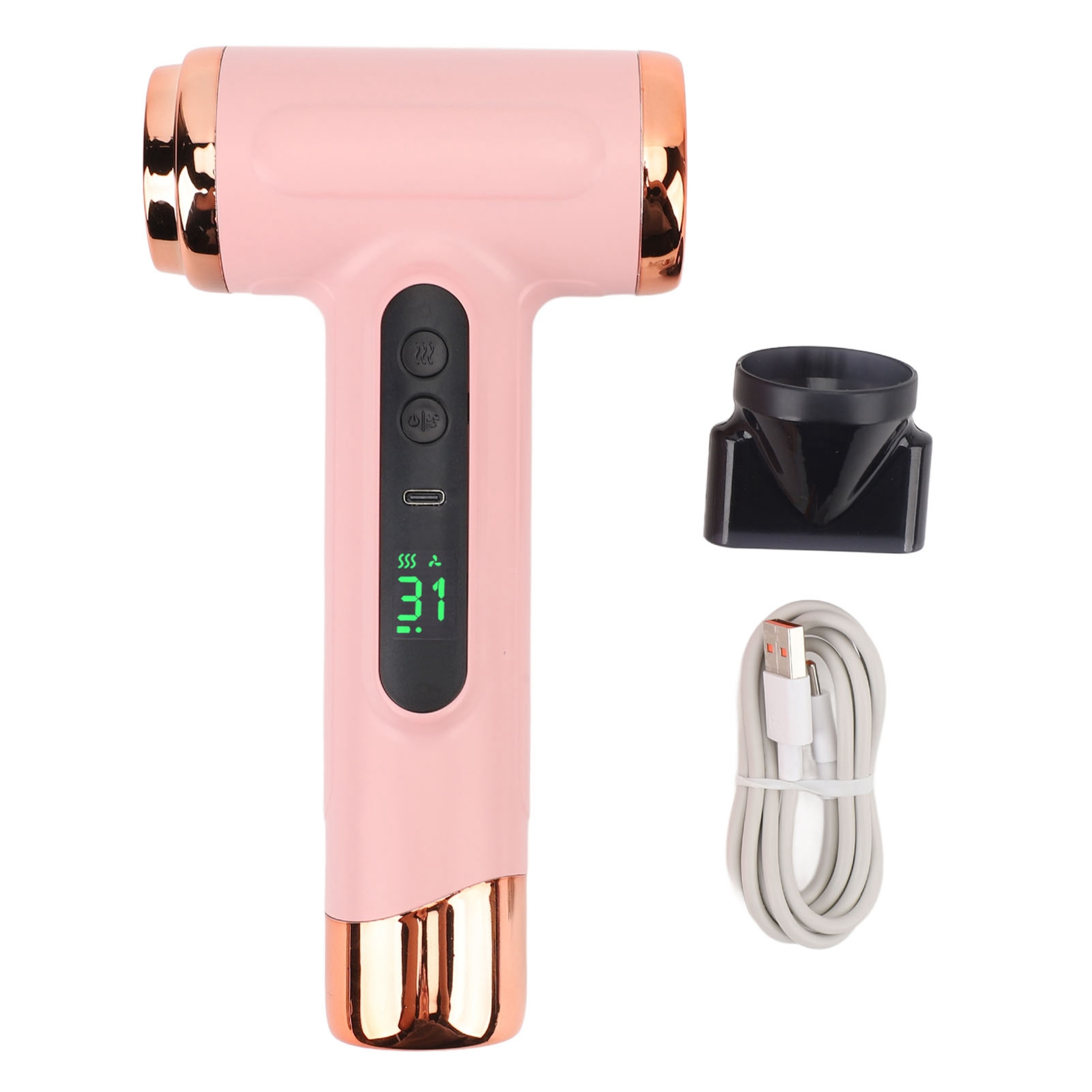 Cordless Hair Dryer USB Rechargeable Portable Travel Hair Dryer with Hot & Cold Air – view 7