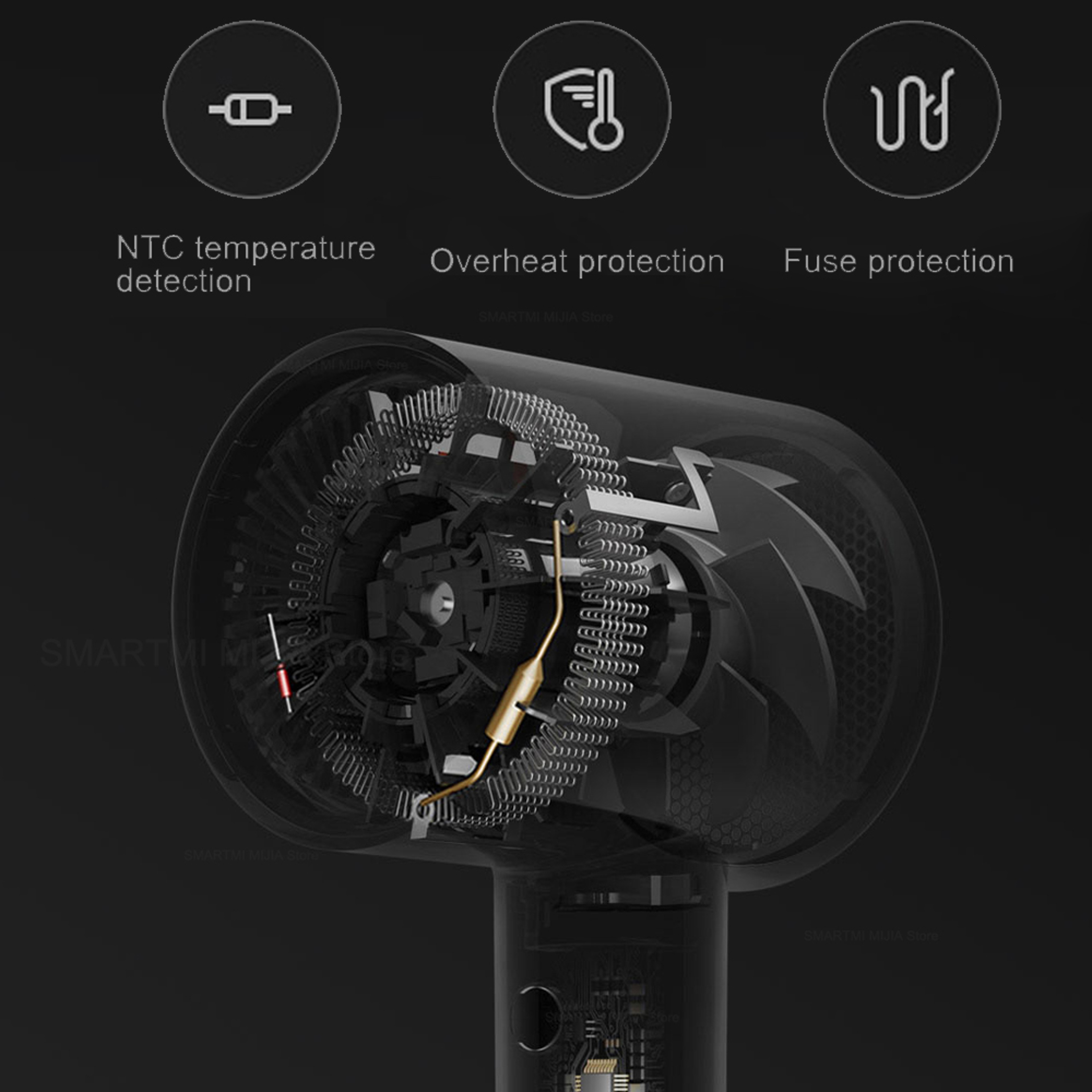 MIJIA Ionic Hair Dryer Negative Ion Professional Blow Dryer with Smart Temperature Control – view 5