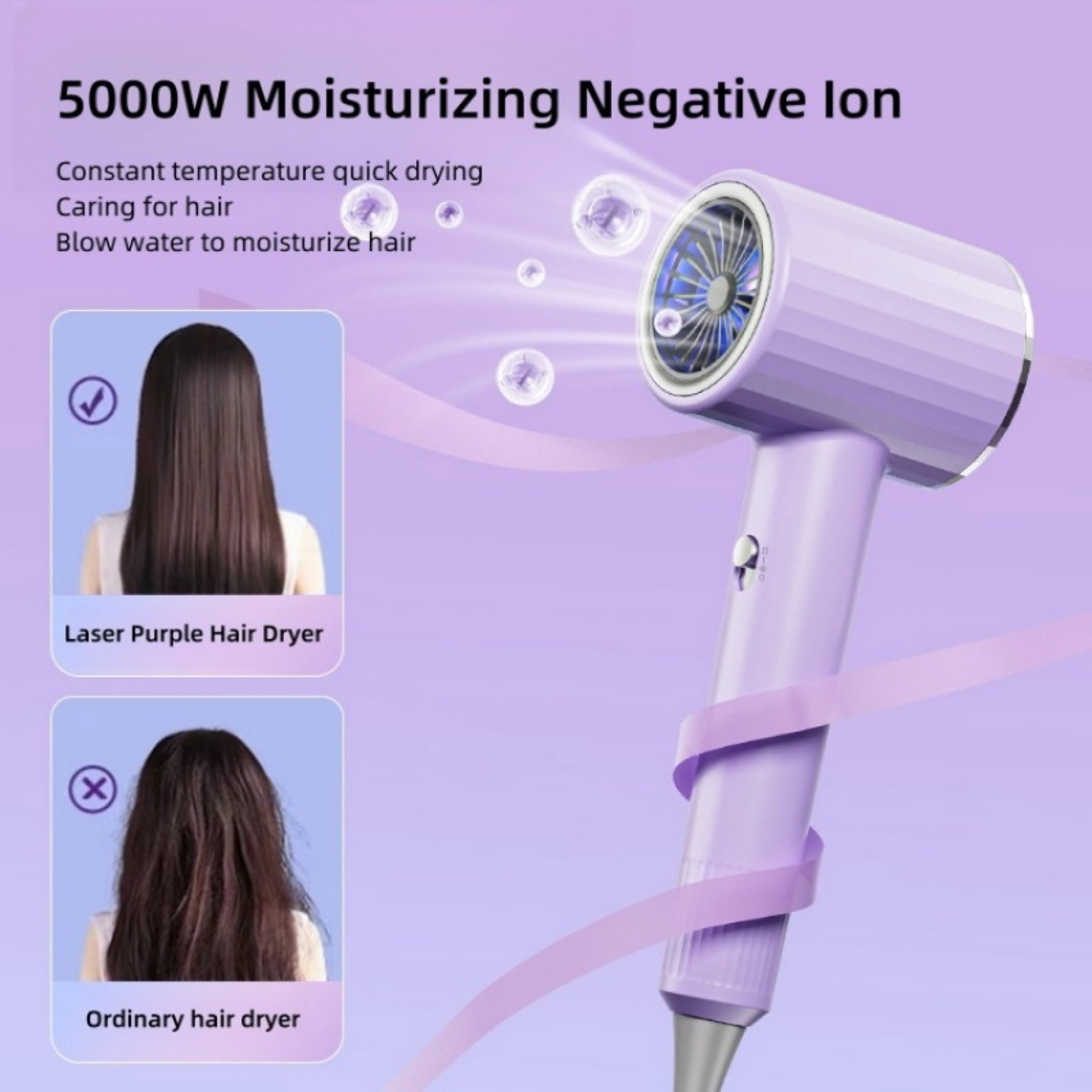 Ionic Hair Dryer with Magnetic Nozzle for Fast Salon Quality Styling – view 6