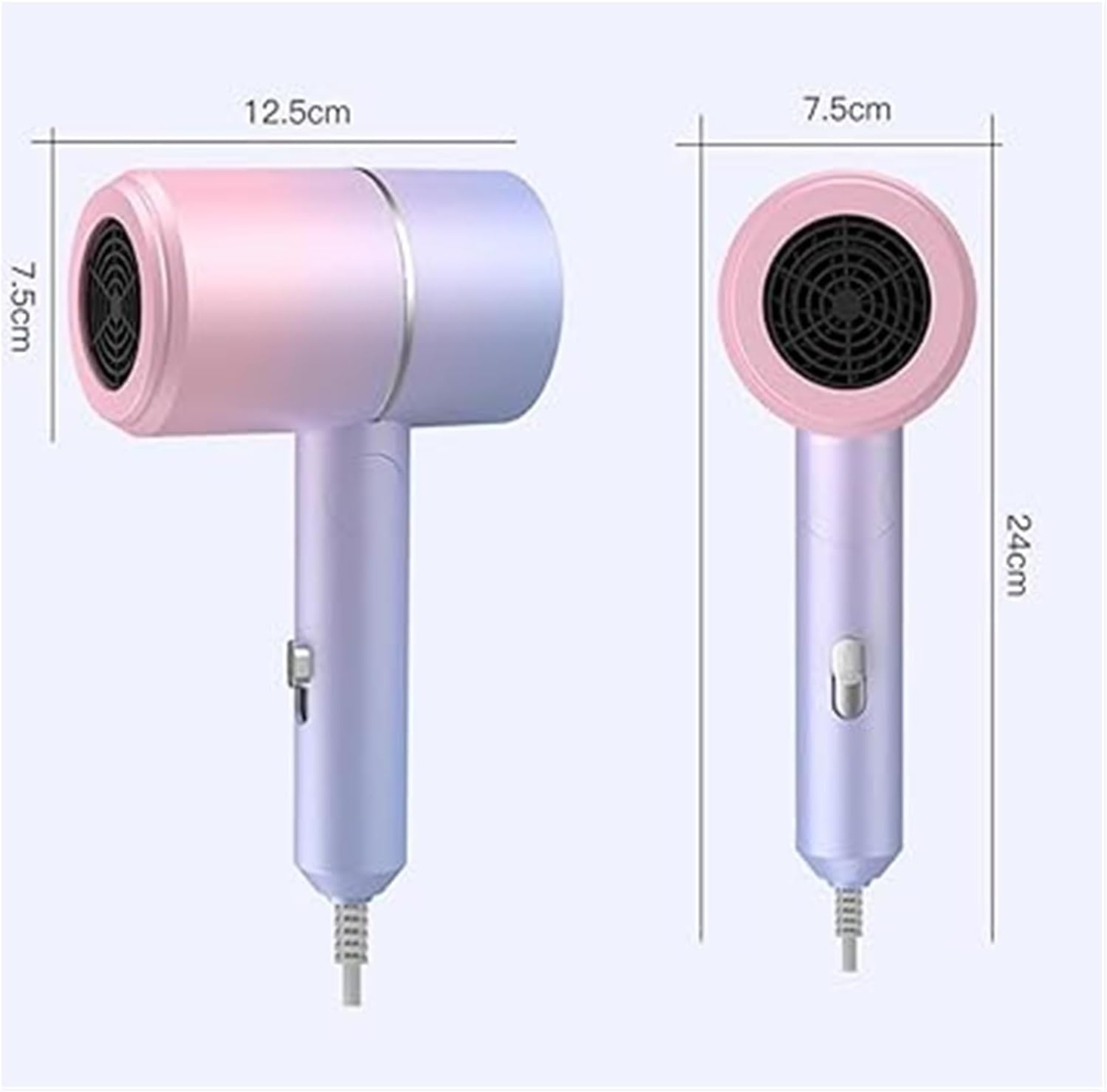 Negative Ion Hair Dryer With Diffuser Foldable Lightweight Fast Dry Blow Dryer 4