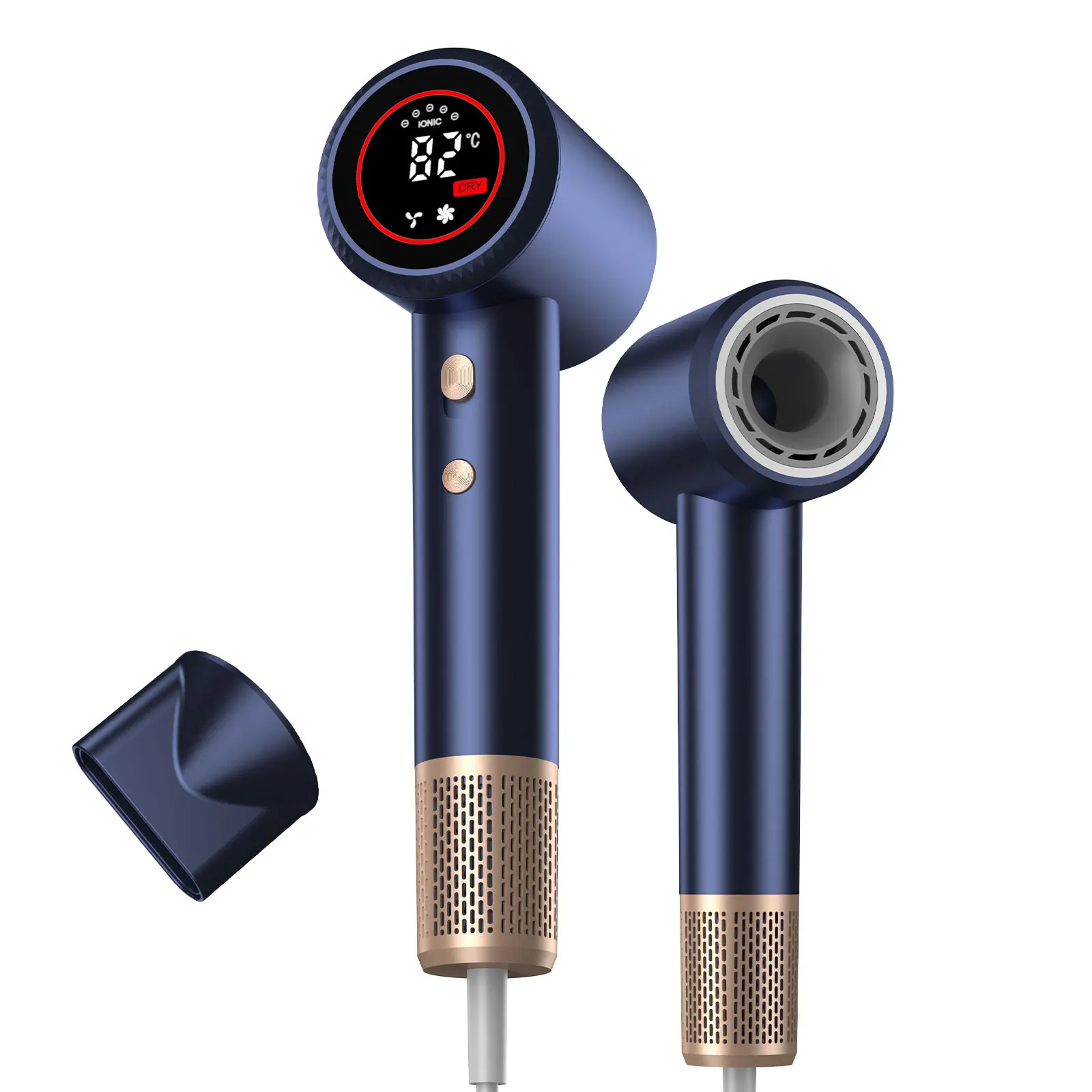 High Speed Ionic Hair Dryer With BLDC Motor Digital Display  Quiet Bladeless Design 0