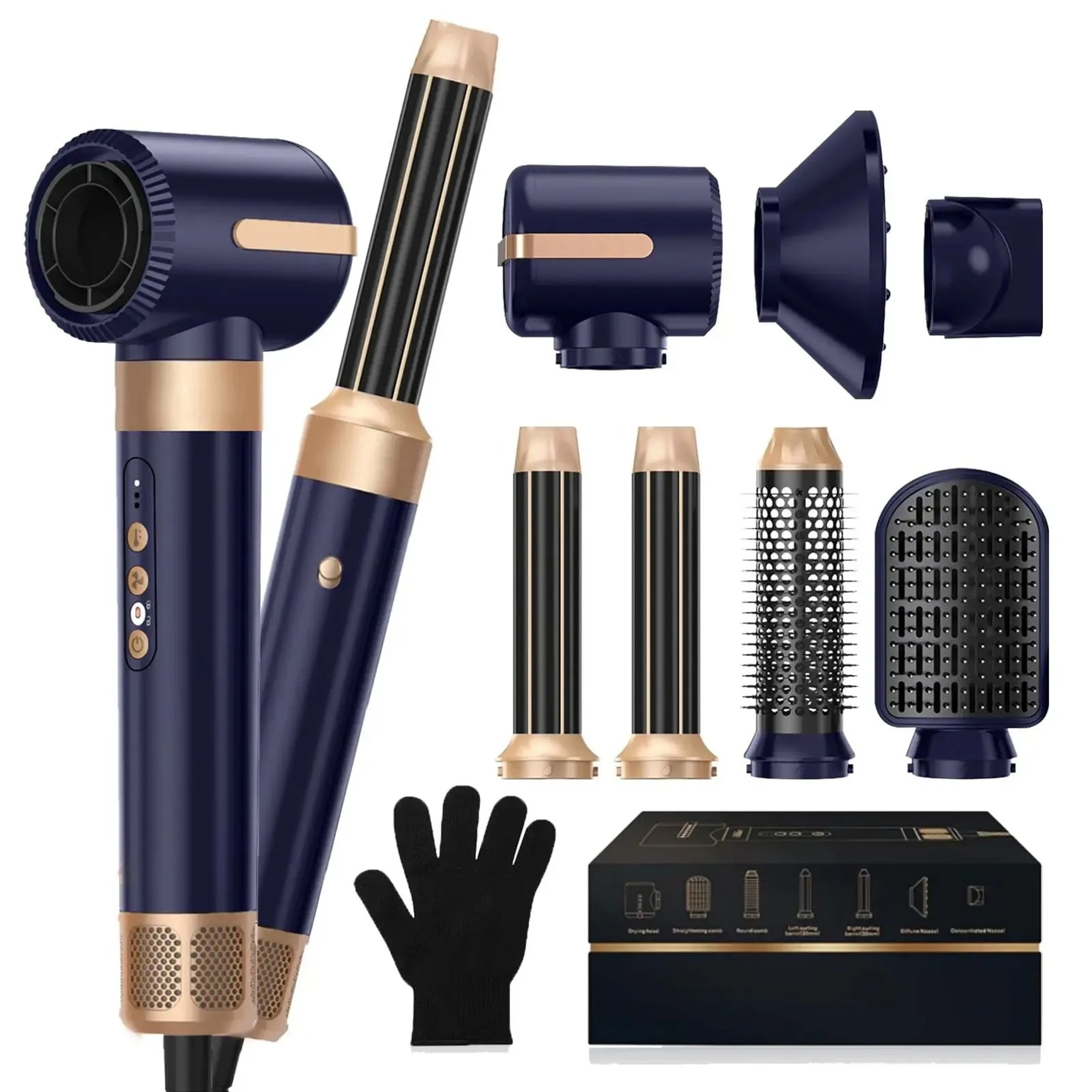 Ionic Hair Dryer Brush & Auto Curler Set with Diffuser High speed Hot Air Styler – view 1