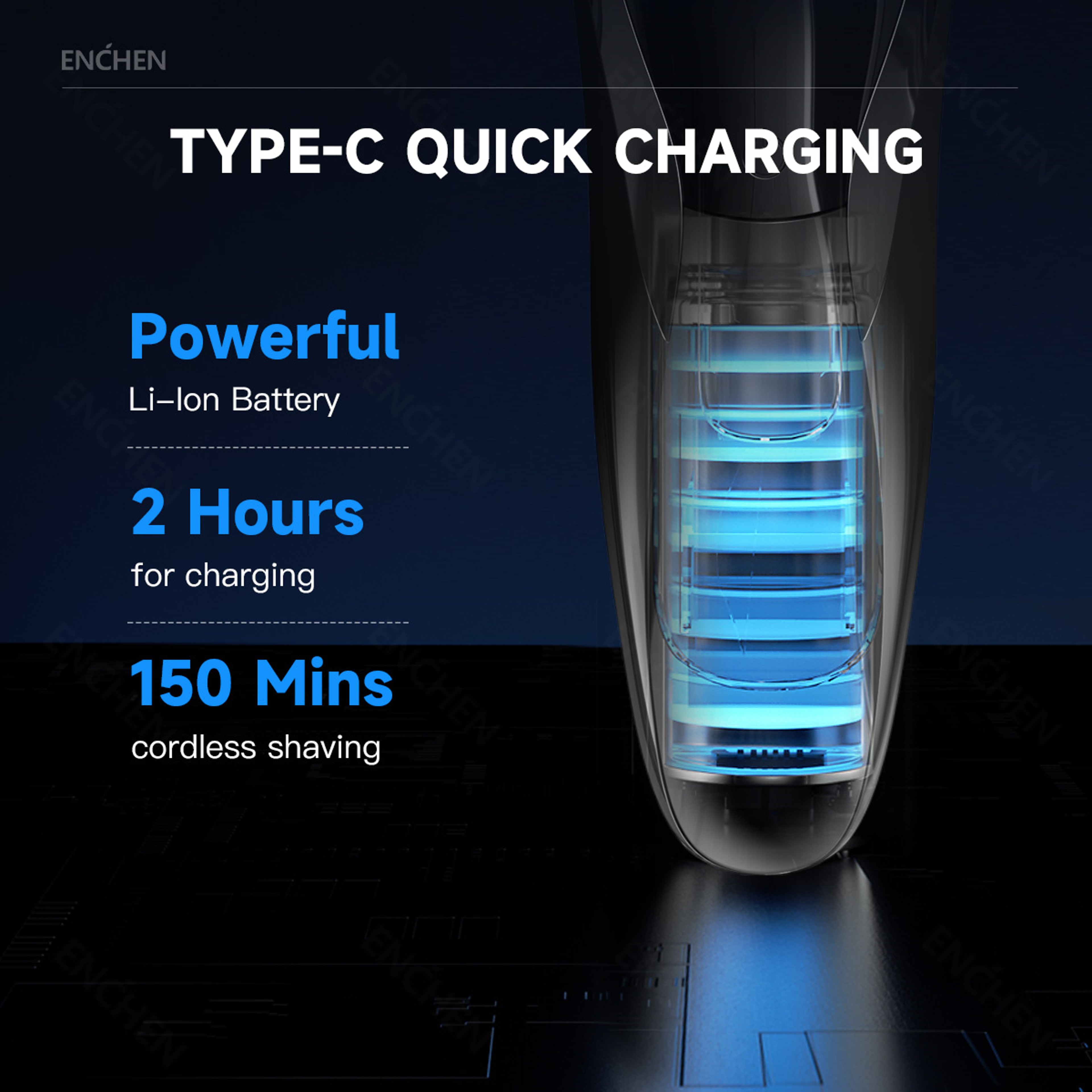 ENCHEN Blackstone Electric Shaver with Rotary Heads Waterproof & Digital Display – view 5