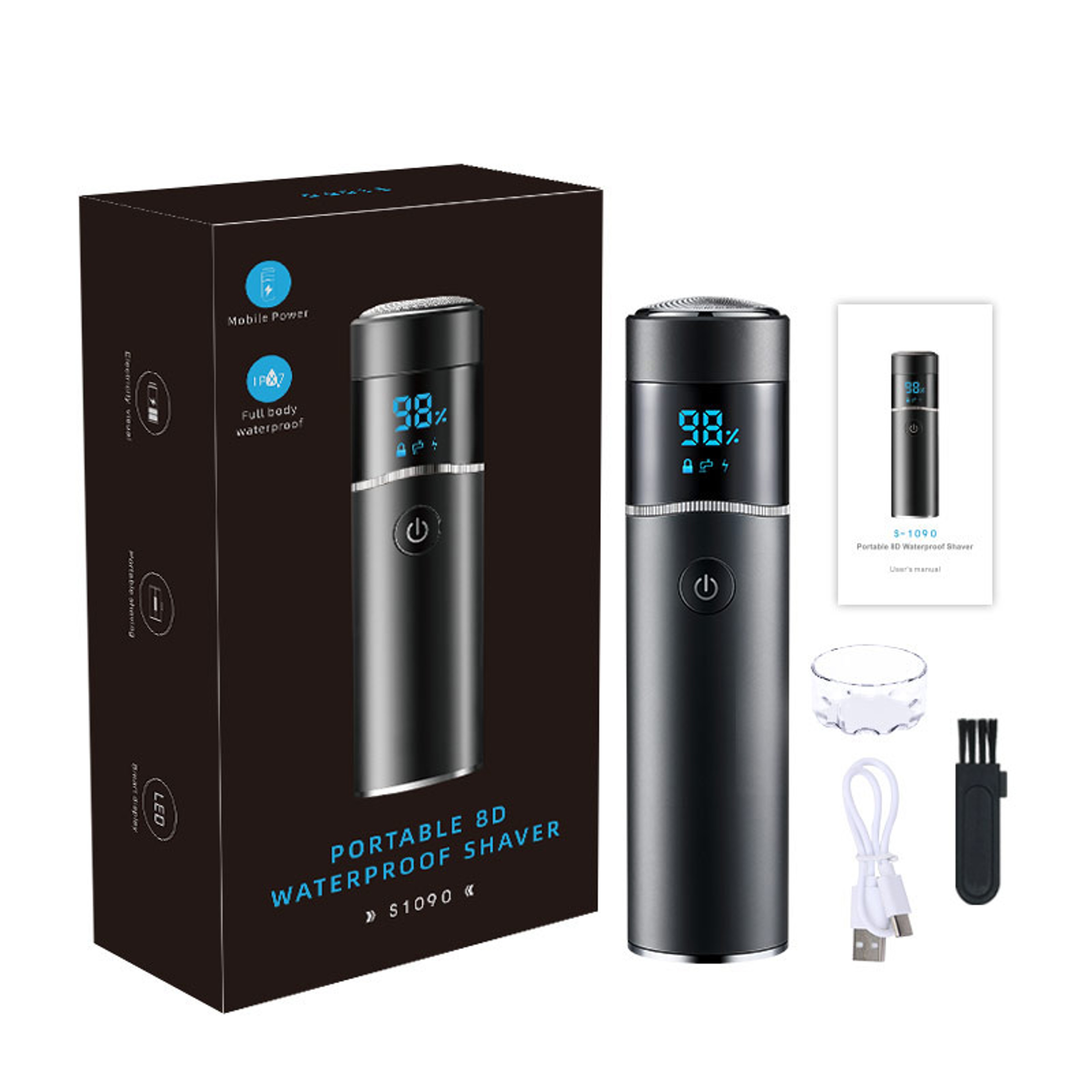Mini Portable Electric Shaver For Men Waterproof USB Rechargeable Travel Razor 8