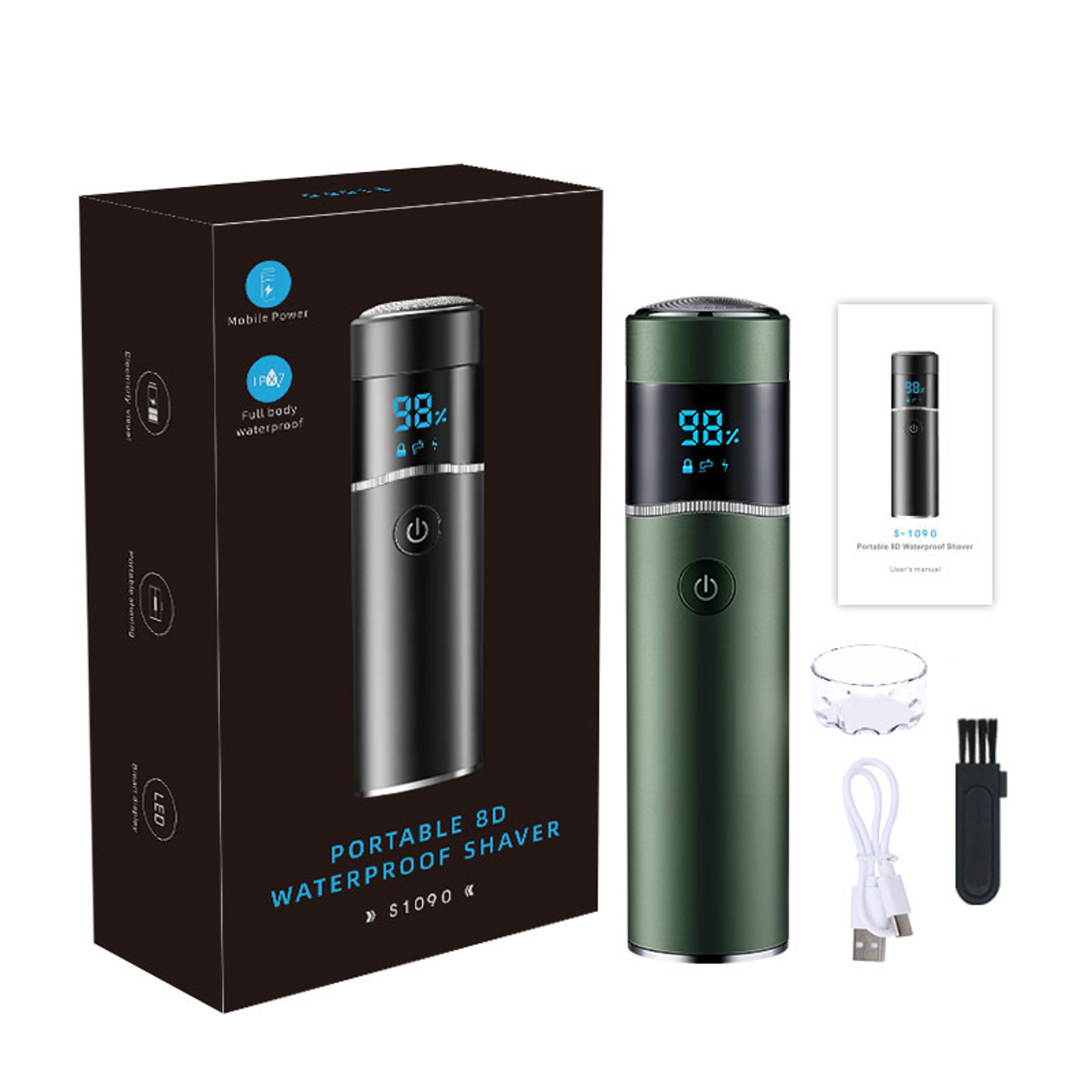 Mini Portable Electric Shaver For Men Waterproof USB Rechargeable Travel Razor 7