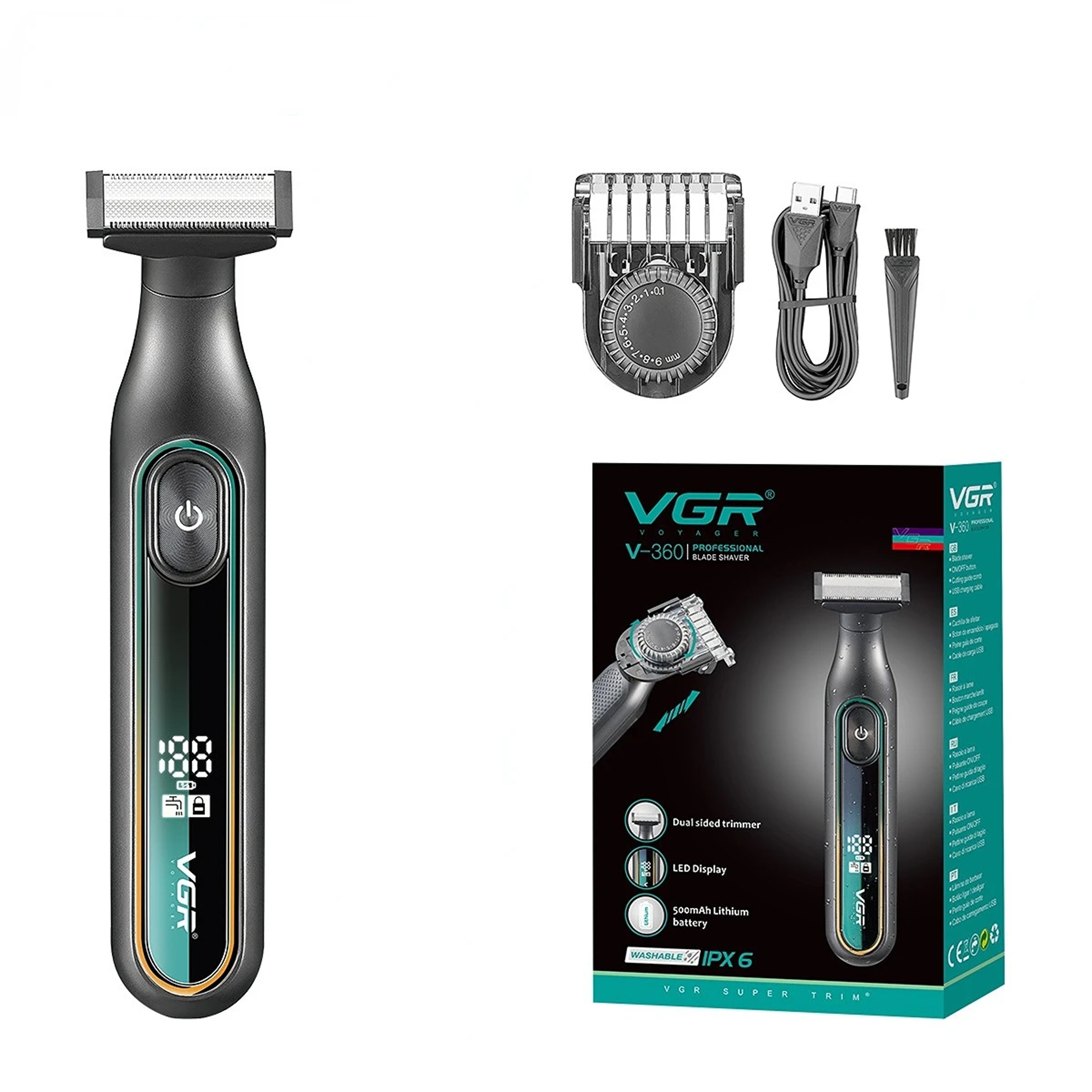 Electric Shaver  Beard Trimmer For Men Waterproof USB Rechargeable Grooming Razor 8