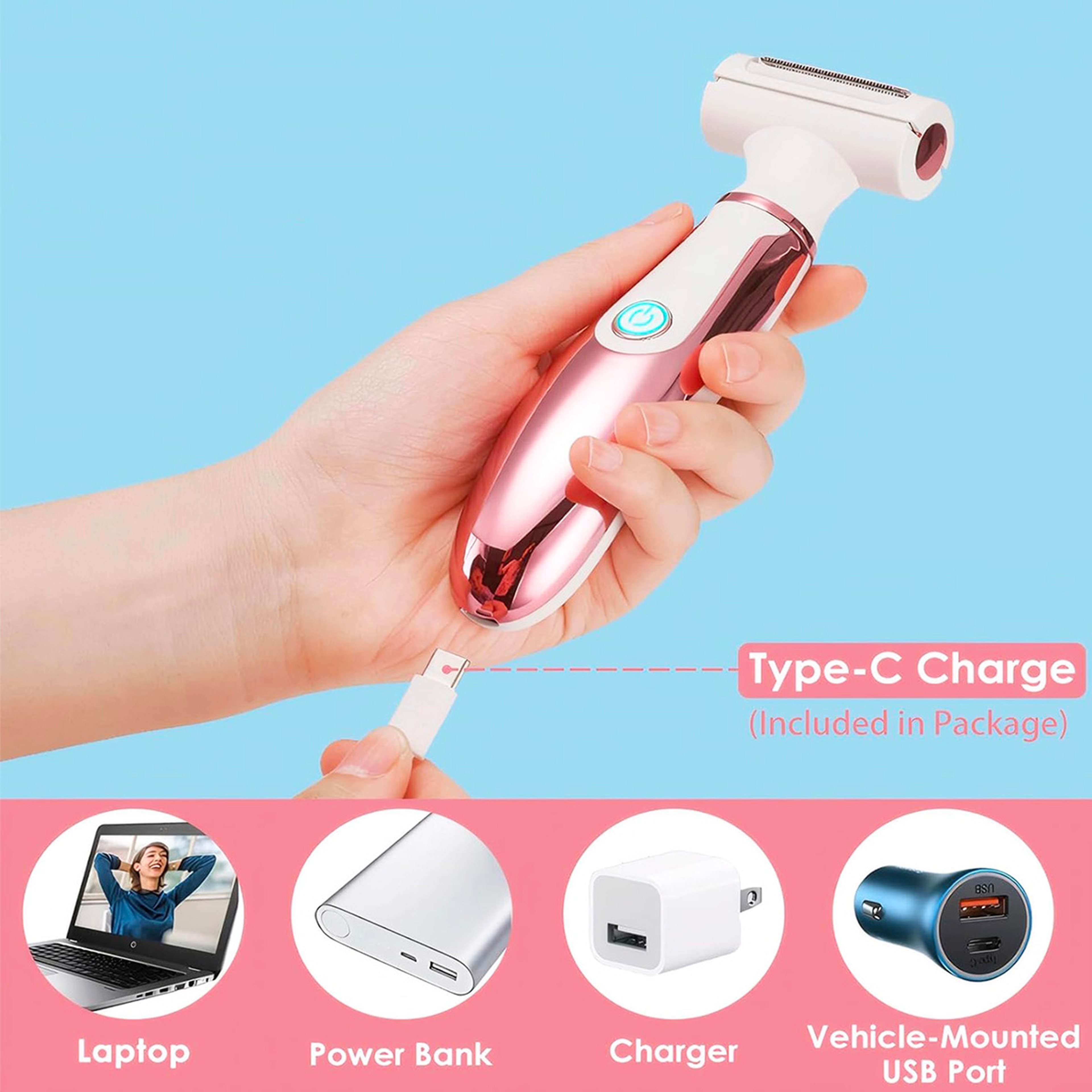 SmoothGlide Electric Lady Shaver Rechargeable Women Electric Razor For Face Body  Bikini 4