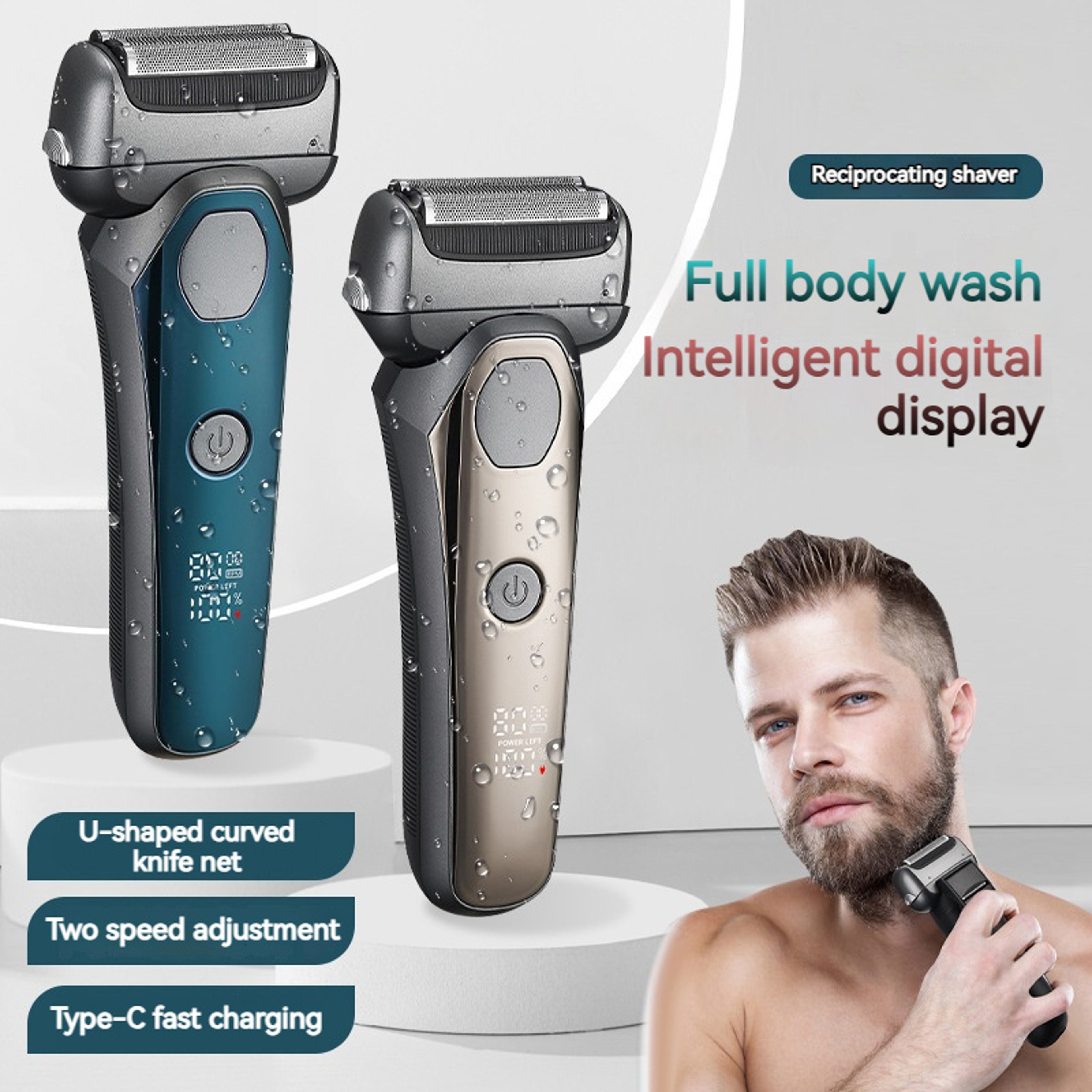 Electric Shaver Two Speed USB C Rechargeable Foil Shaver For Wet  Dry Grooming 0