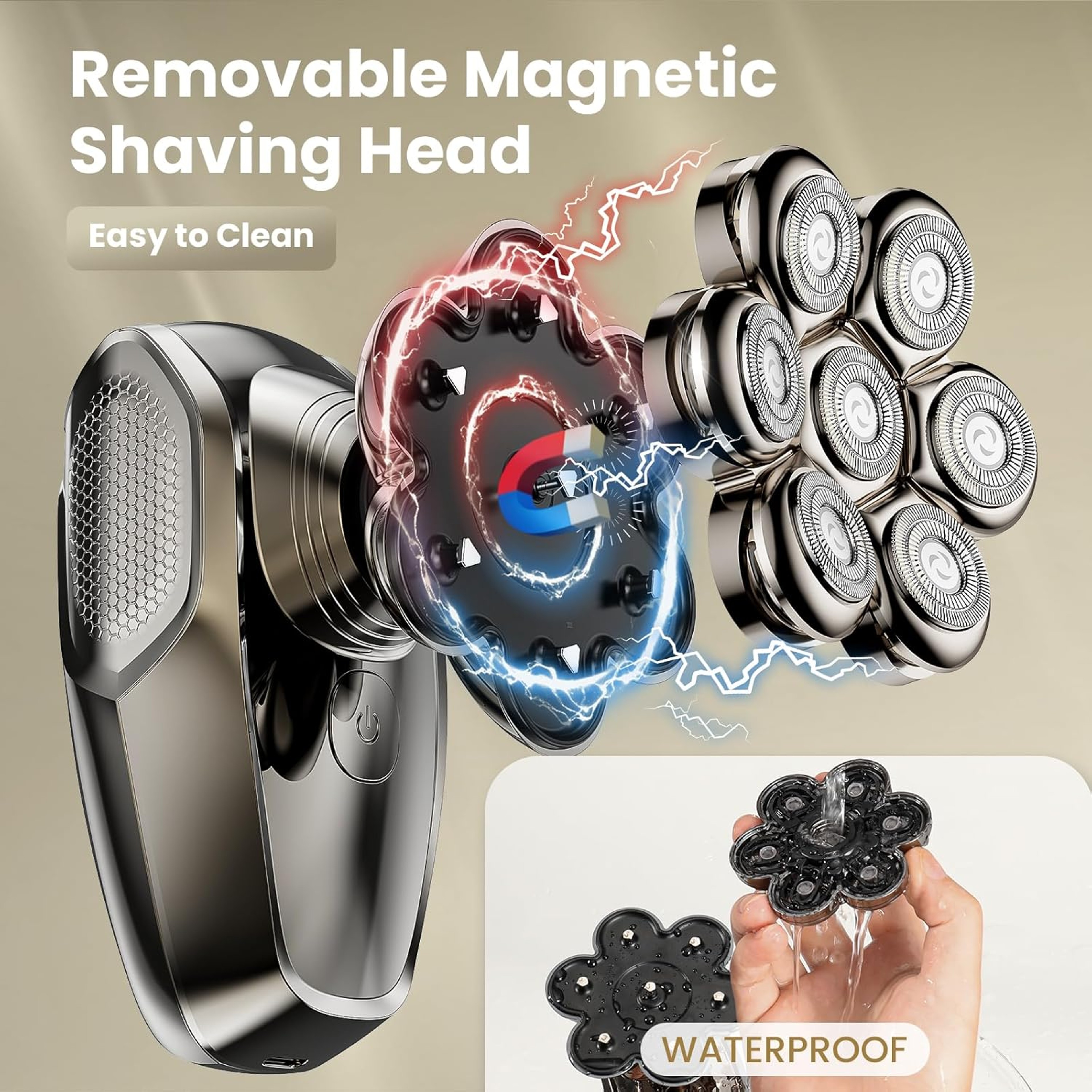 Head Shaver for Bald Men Waterproof Electric Razor with Type C Fast Charging – view 2